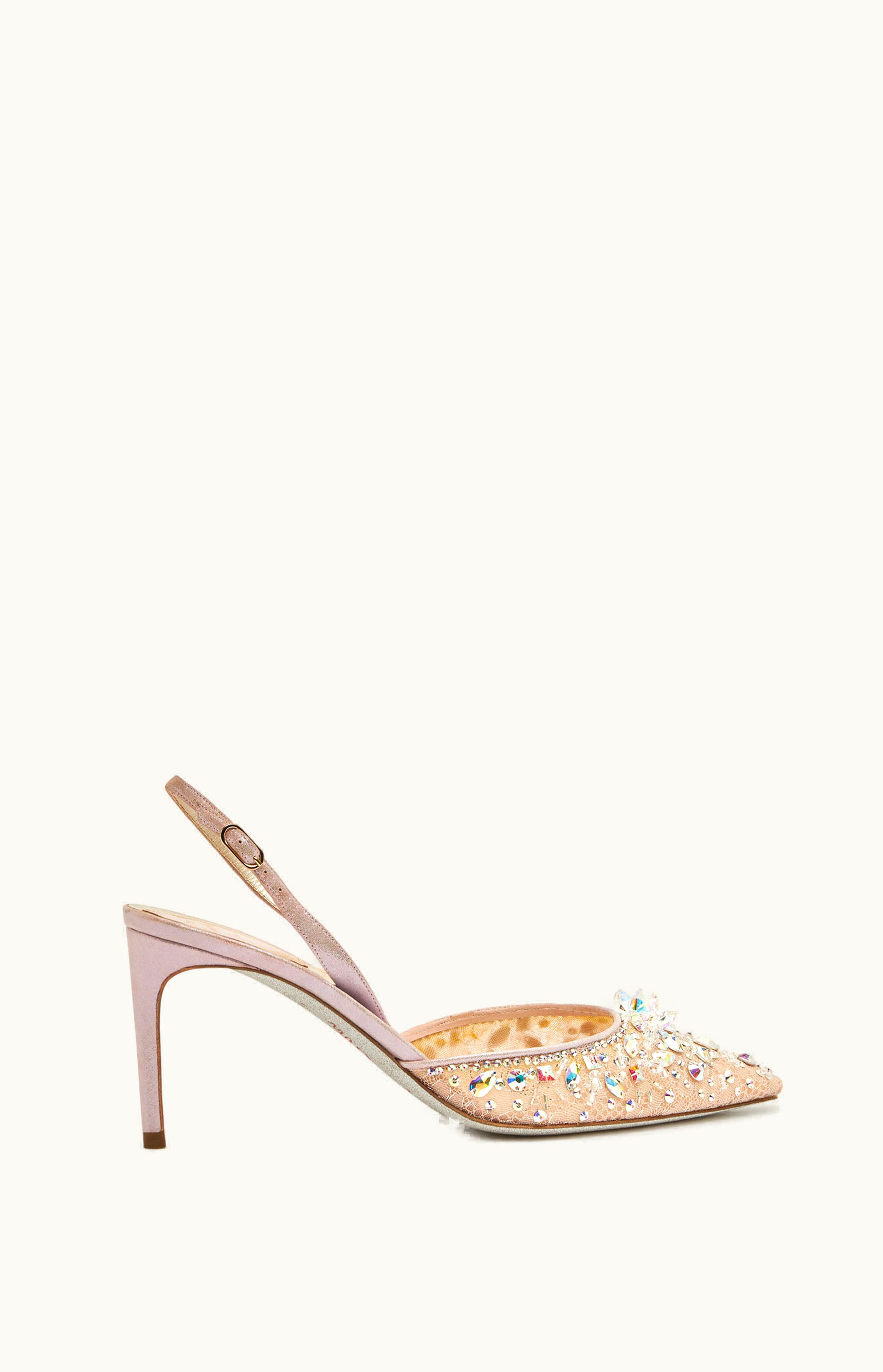 René Caovilla René Caovilla Elegant Pink Slingbacks Cinderella 75