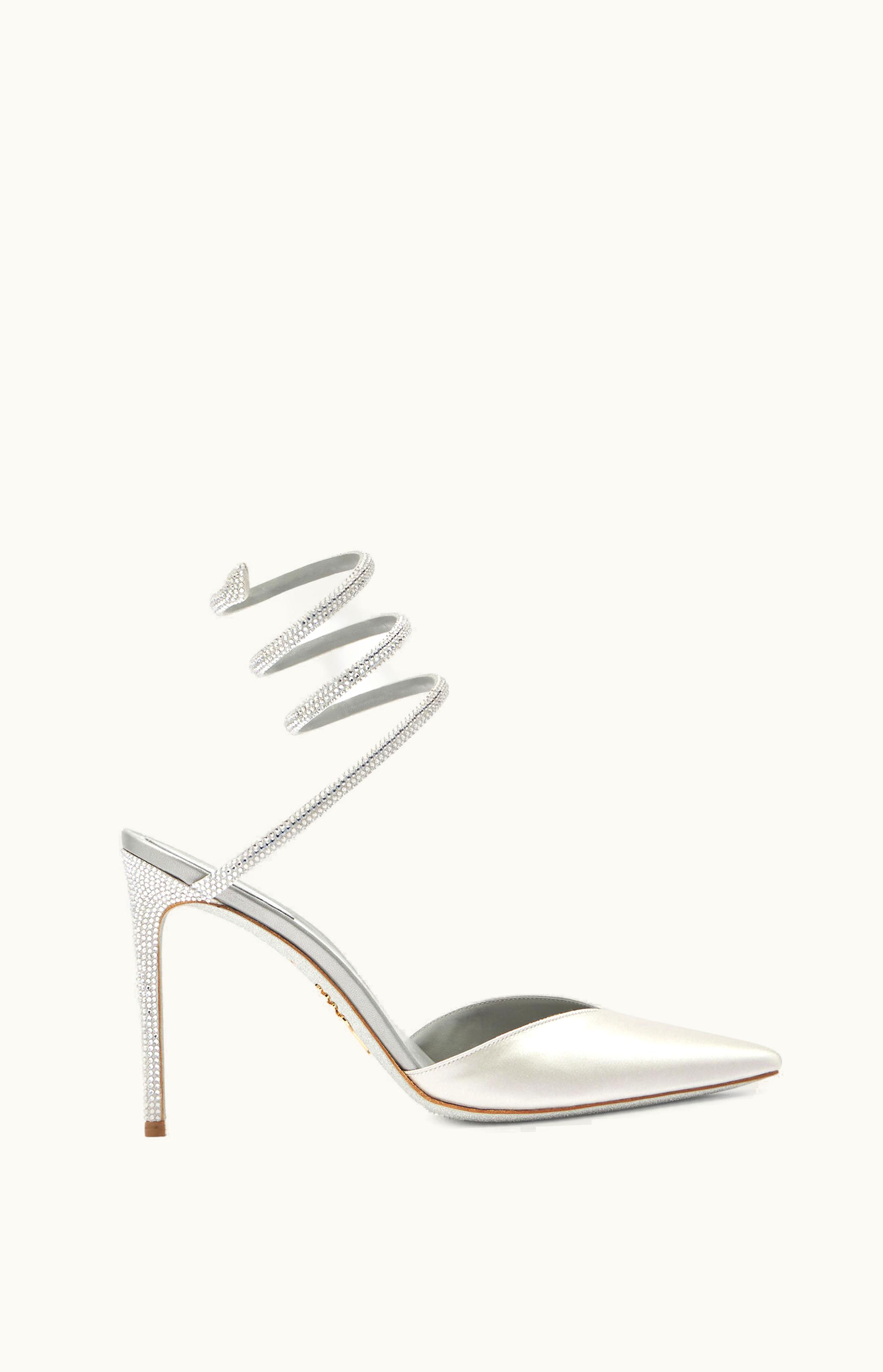 René Caovilla René Caovilla Cleo Crystal Gray Open-Back Pump 105