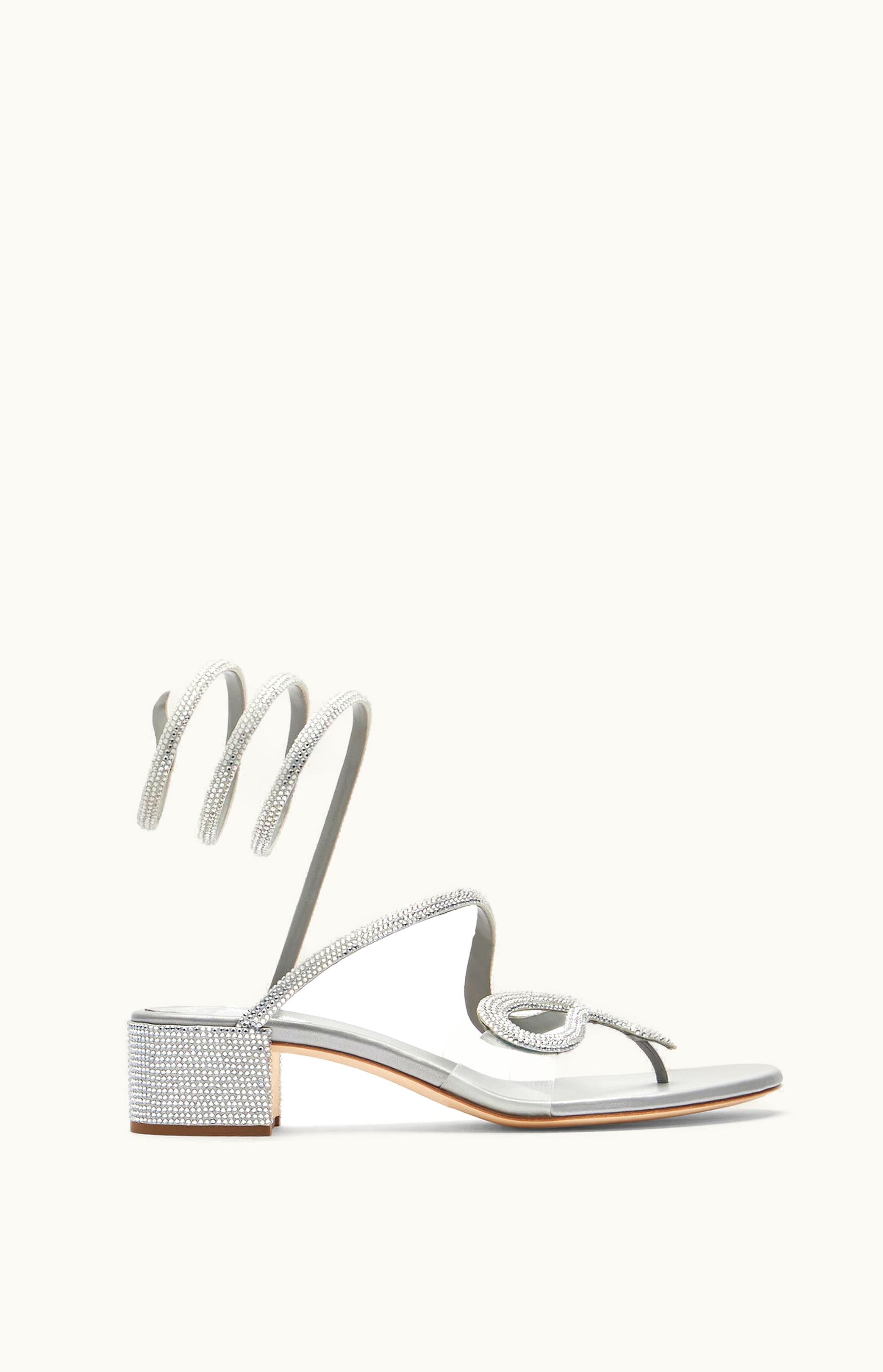 René Caovilla René Caovilla Morgana Silver Thong Sandal 40