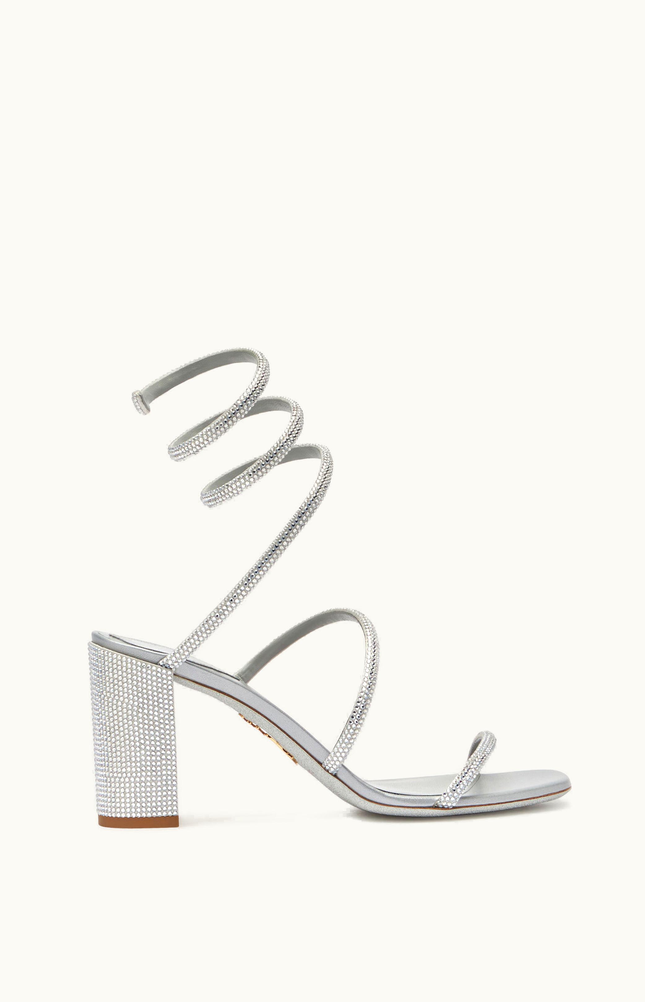 René Caovilla René Caovilla Cleo Crystal Gray Sandal 80