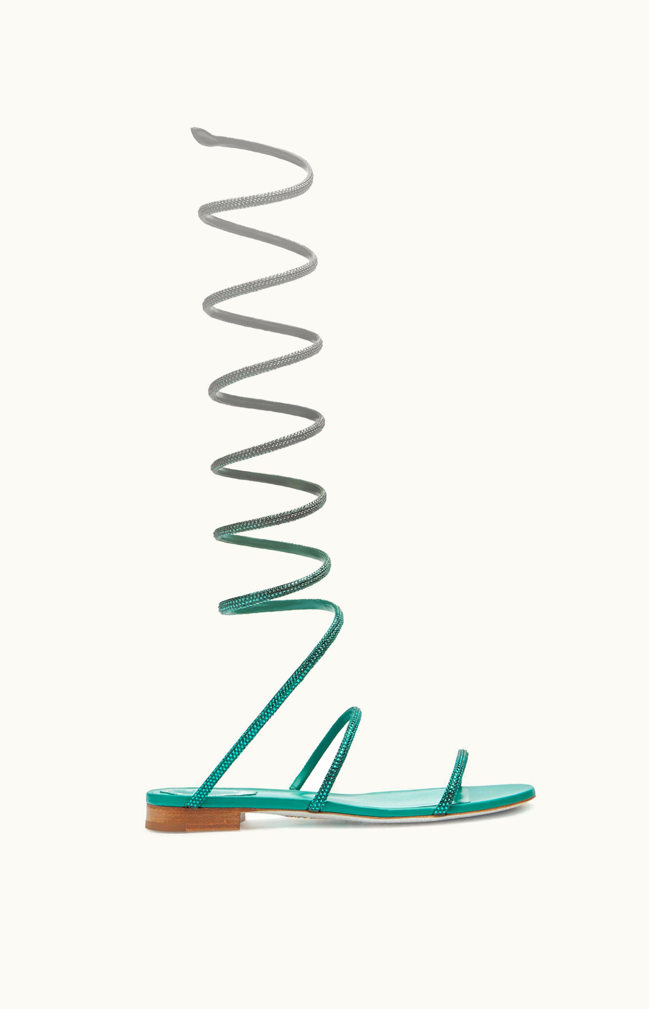 René Caovilla René Caovilla Supercleo Crystal Emerald Green Sandal 10