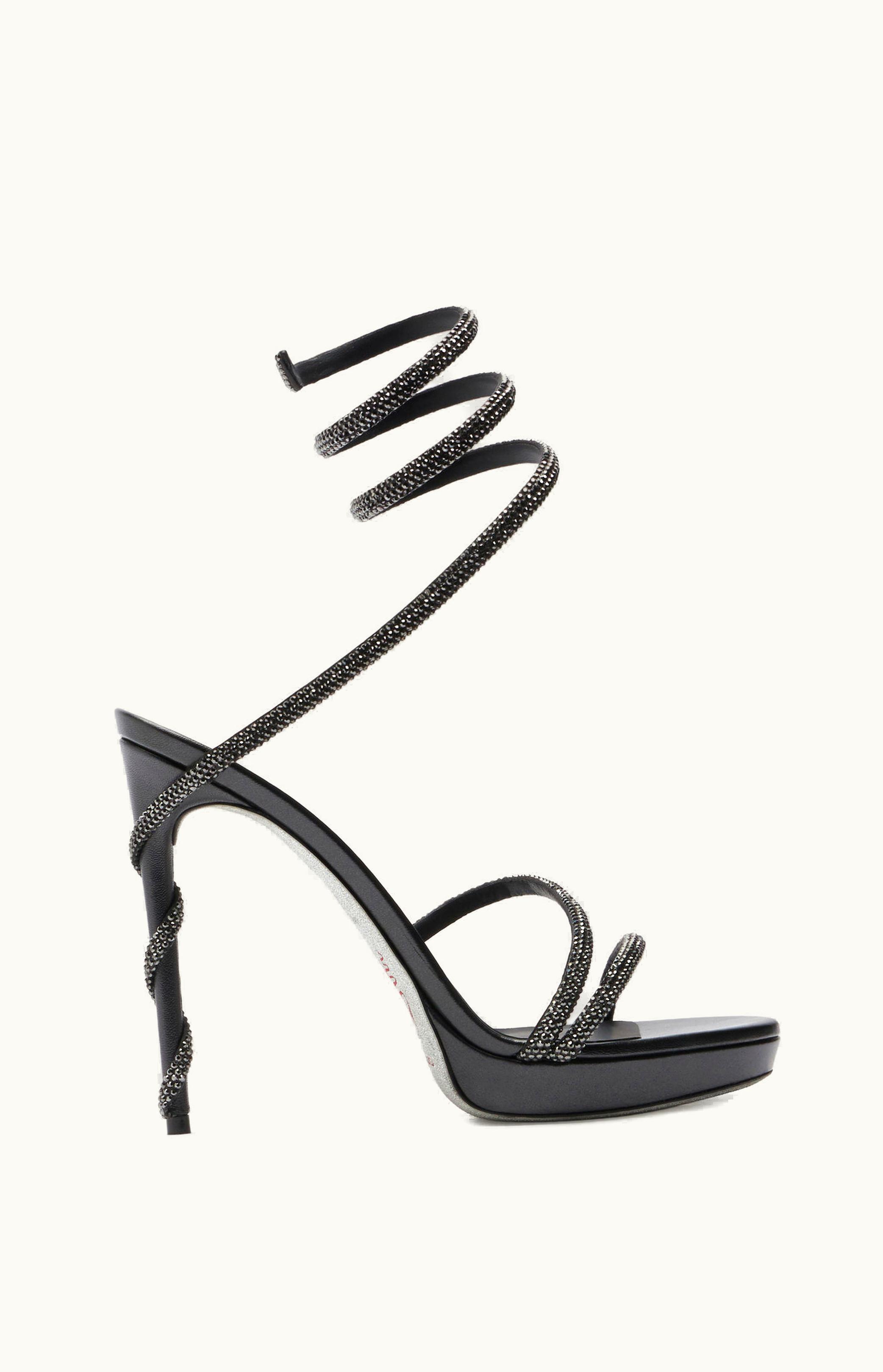 René Caovilla René Caovilla Margot Crystal Black Platform Sandal 120