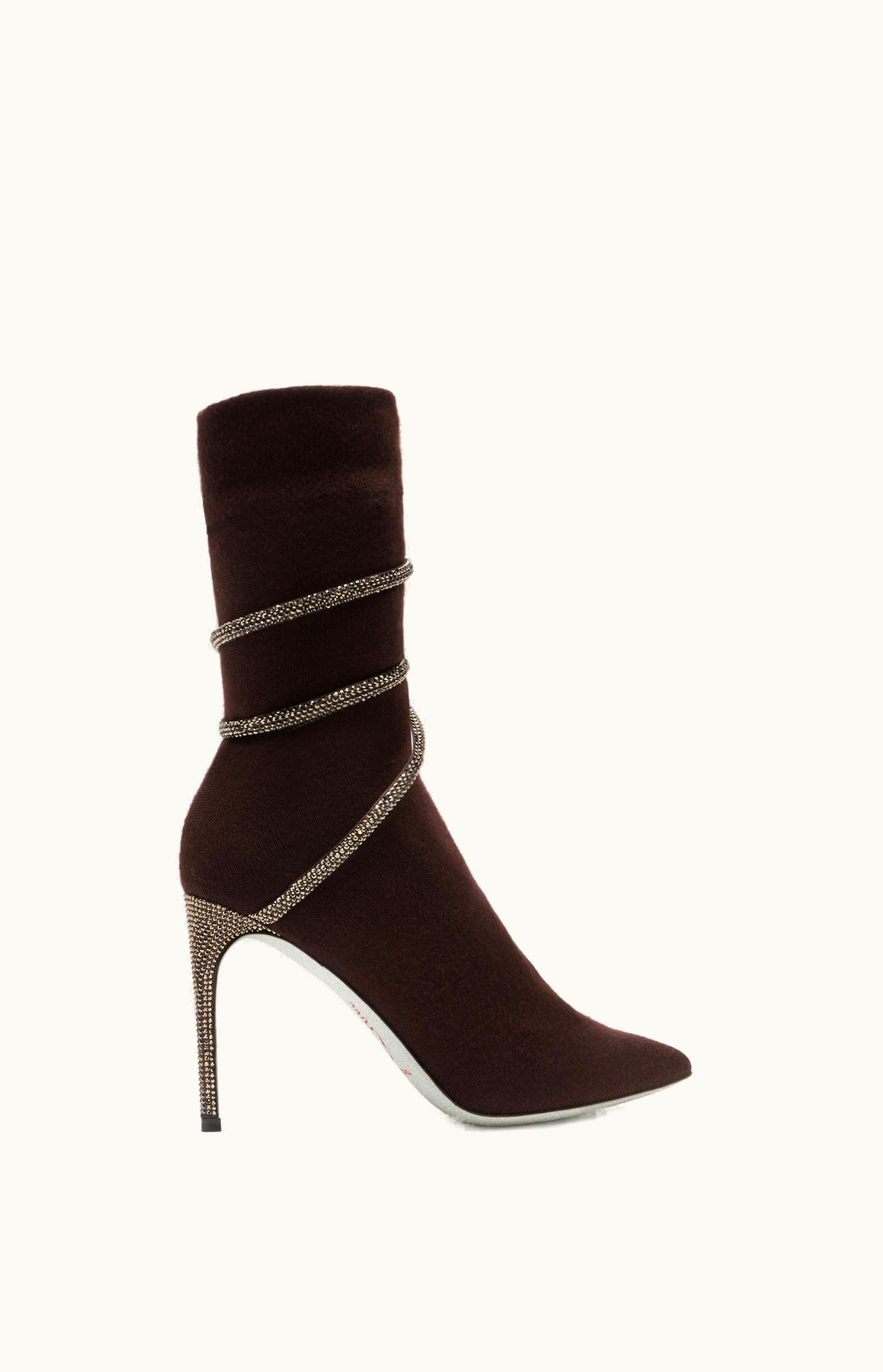René Caovilla René Caovilla Cleo Crystal Brown Bootie 100