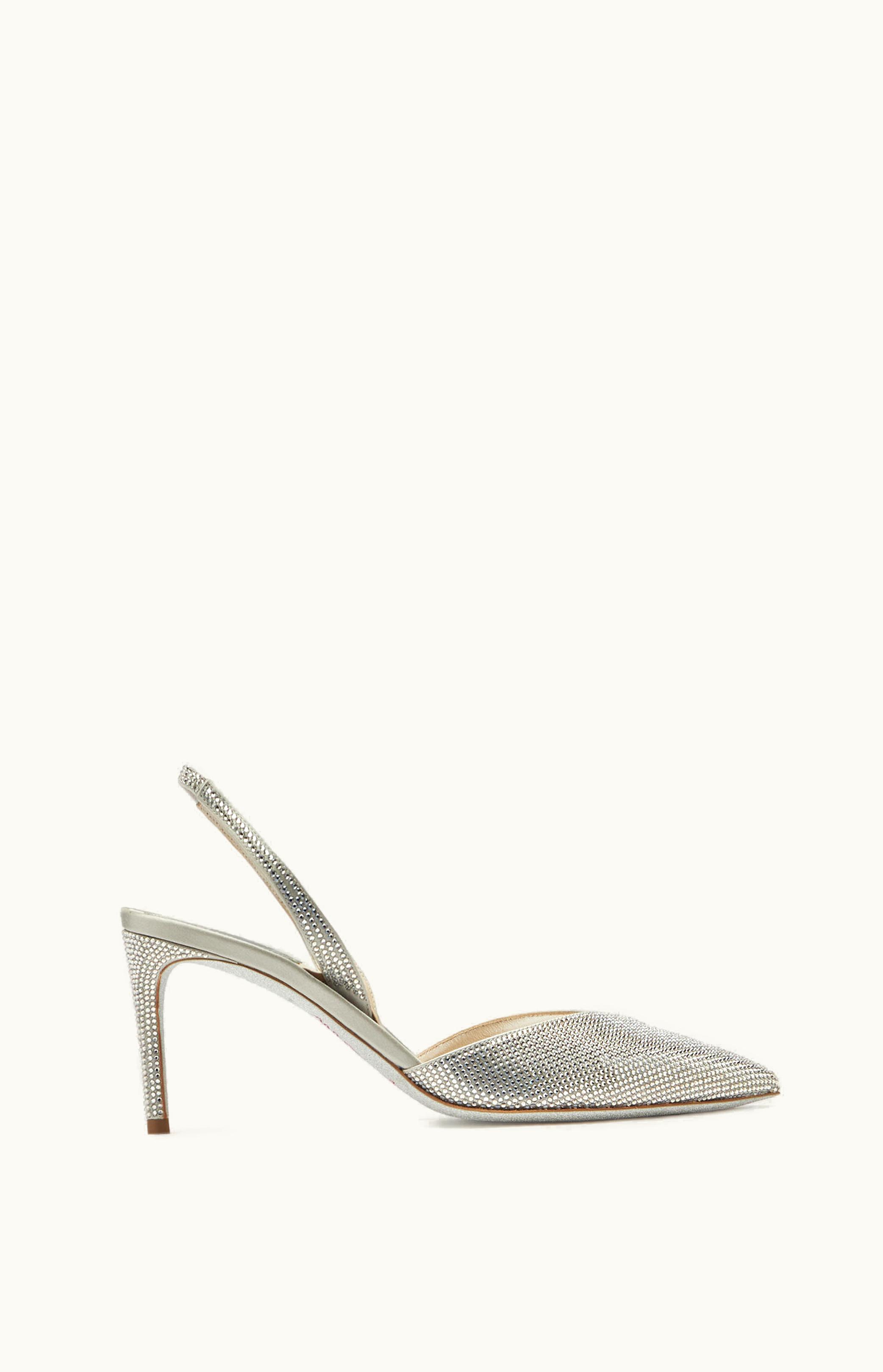 René Caovilla René Caovilla Vivienne Crystals Silver Mule 75