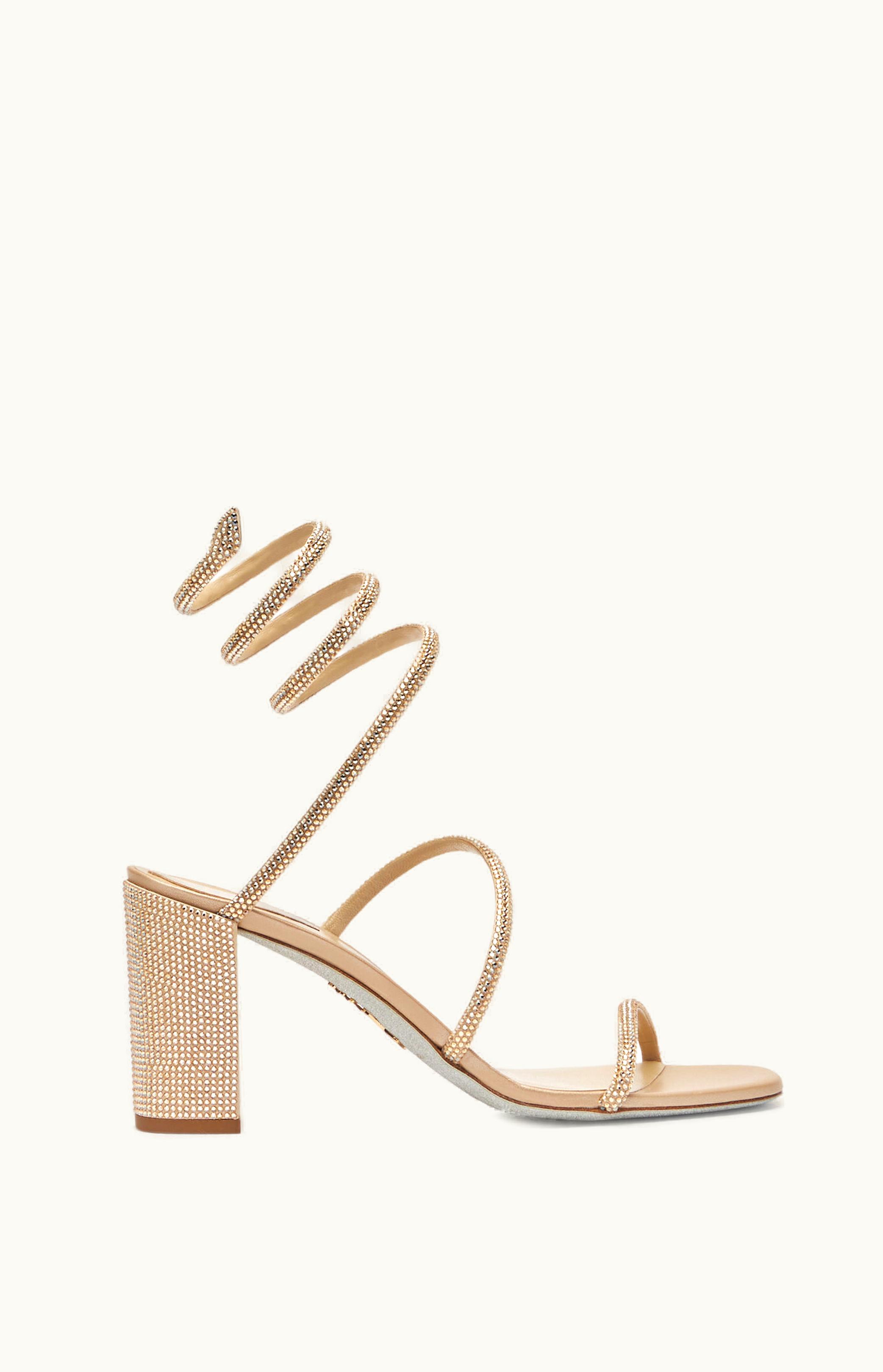 René Caovilla René Caovilla Cleo Crystal Beige Sandal 80