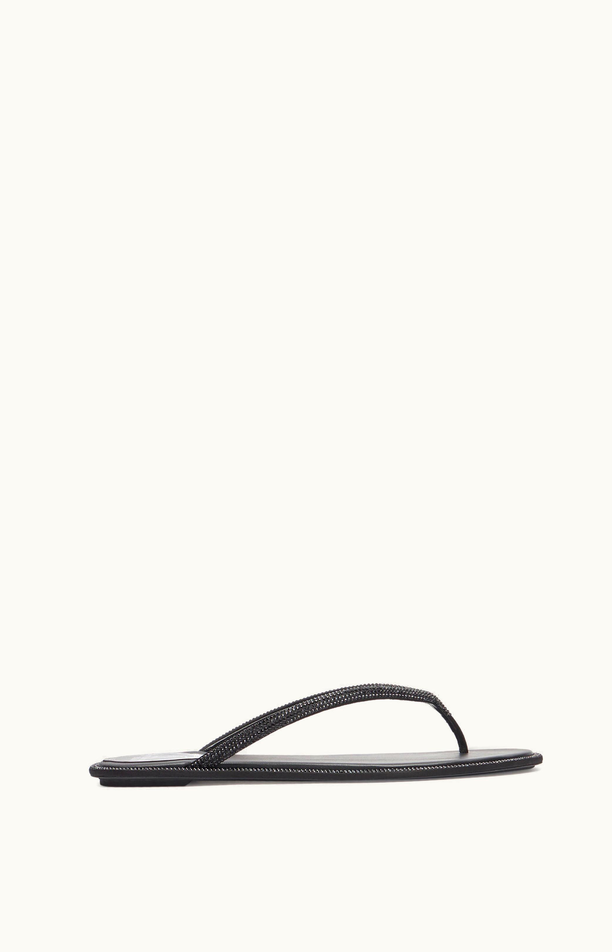 René Caovilla René Caovilla Diana Black Thong Sandal With Crystals 10