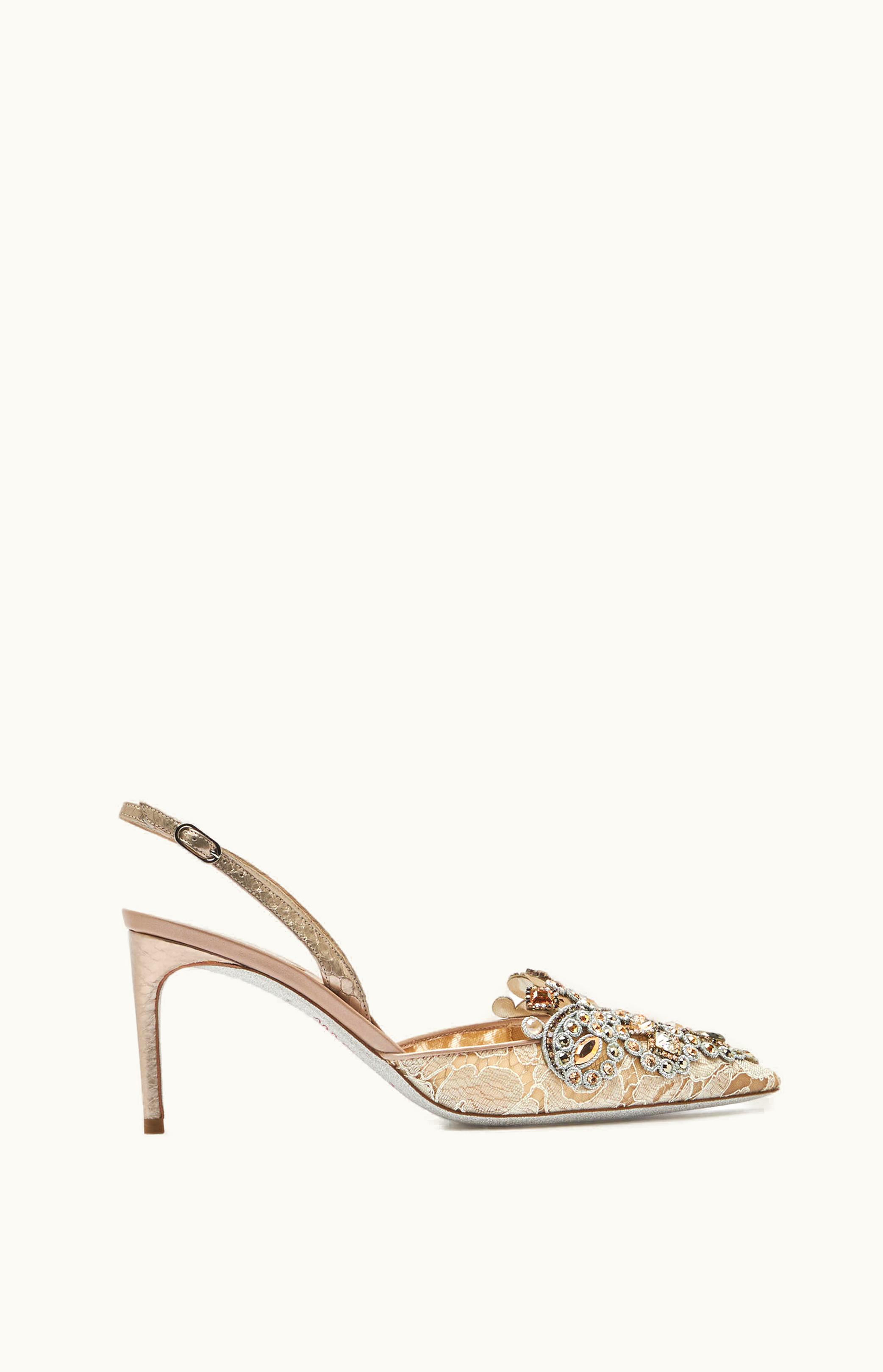 René Caovilla René Caovilla Veneziana Lace Slingbacks 75