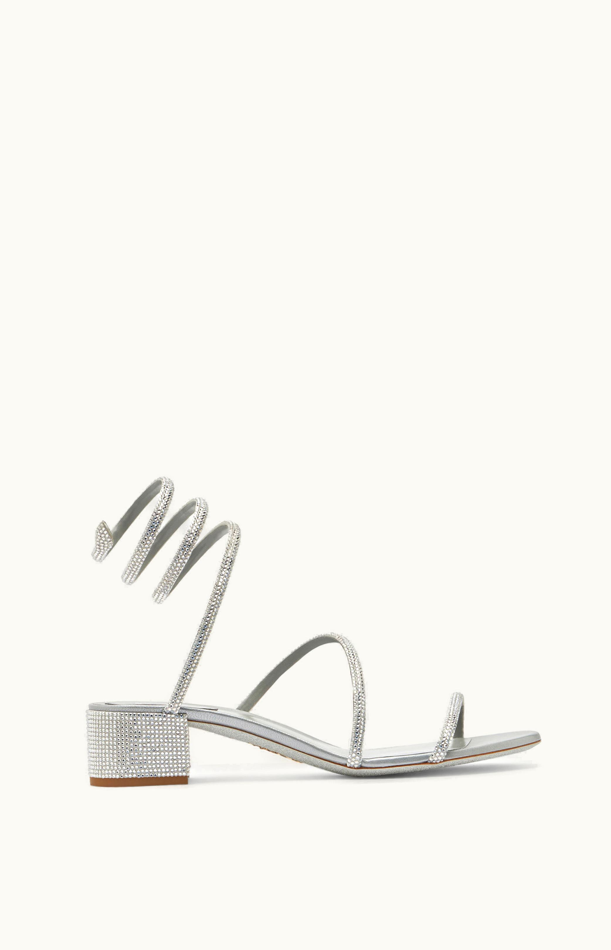 René Caovilla René Caovilla Cleo Crystal Gray Sandal 35