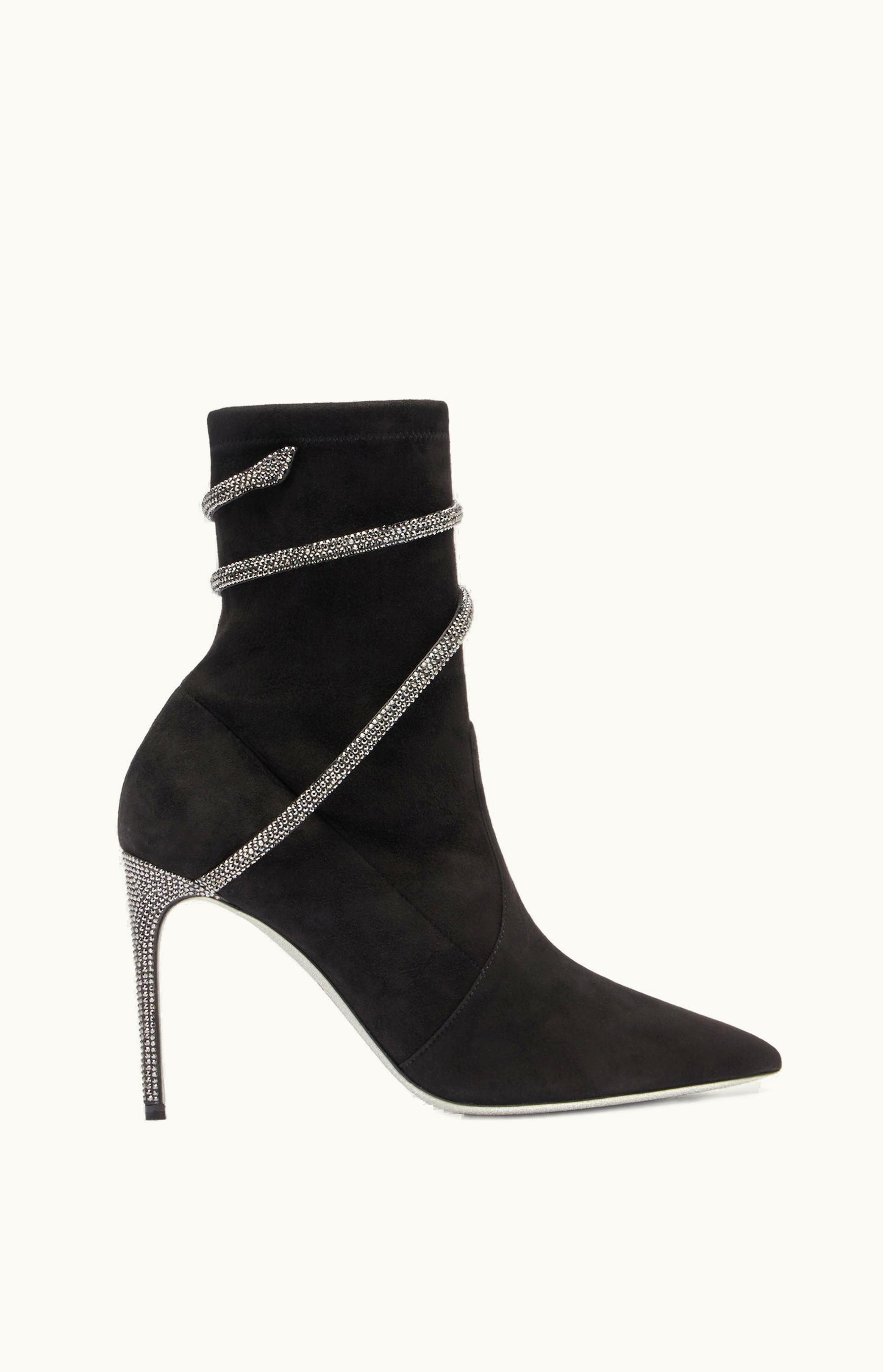René Caovilla René Caovilla Cleo Crystals Black Bootie 100