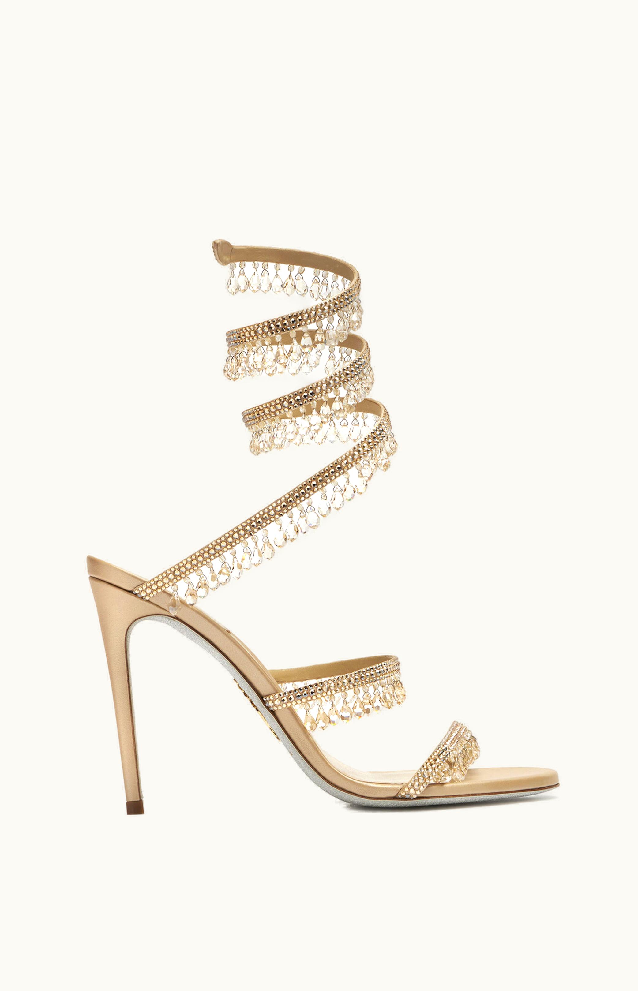 René Caovilla René Caovilla Nude Jewel Sandals Chandelier