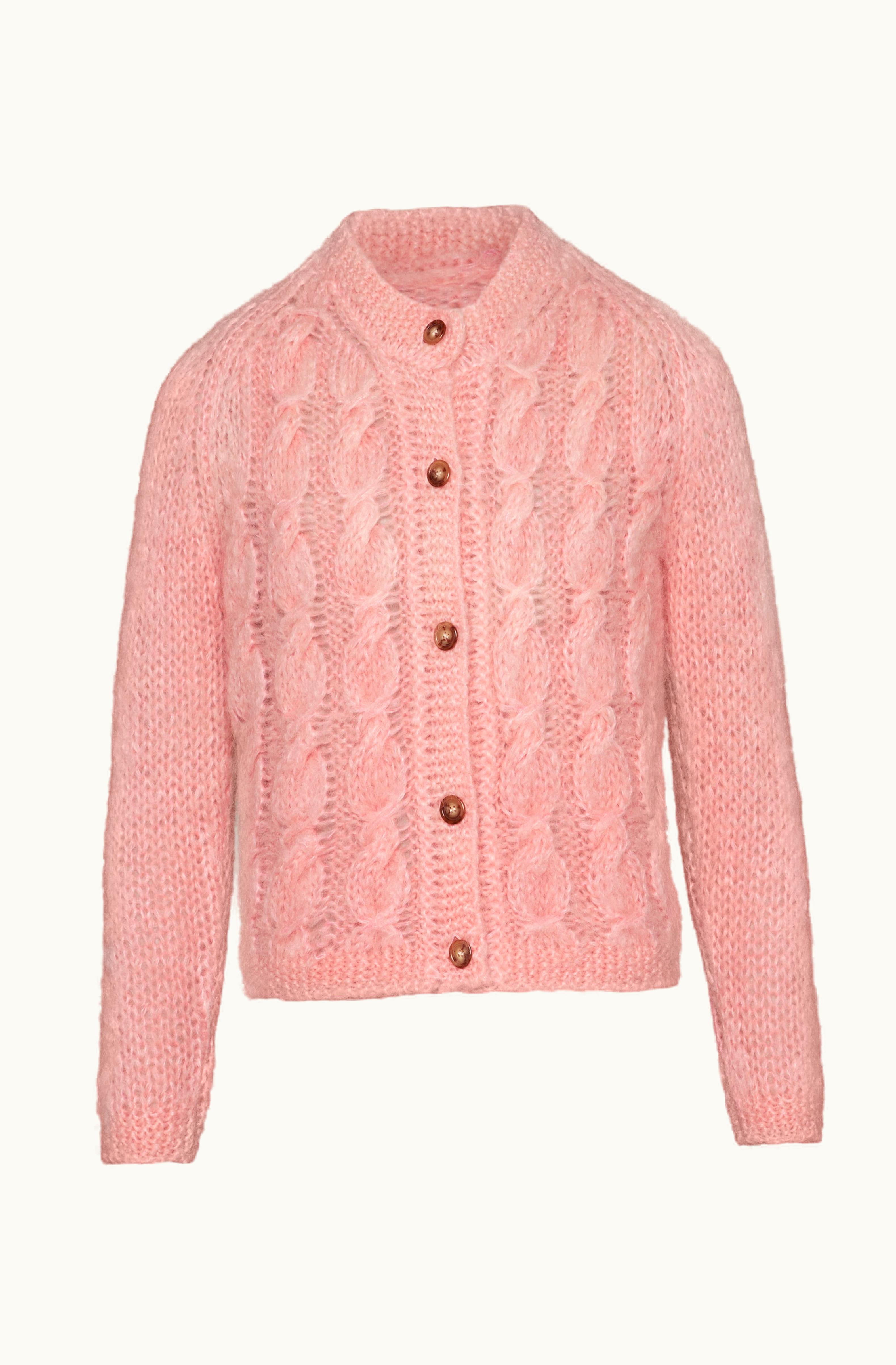 Maison Margiela Maison Margiela Faded Mohair Cardigan Pink