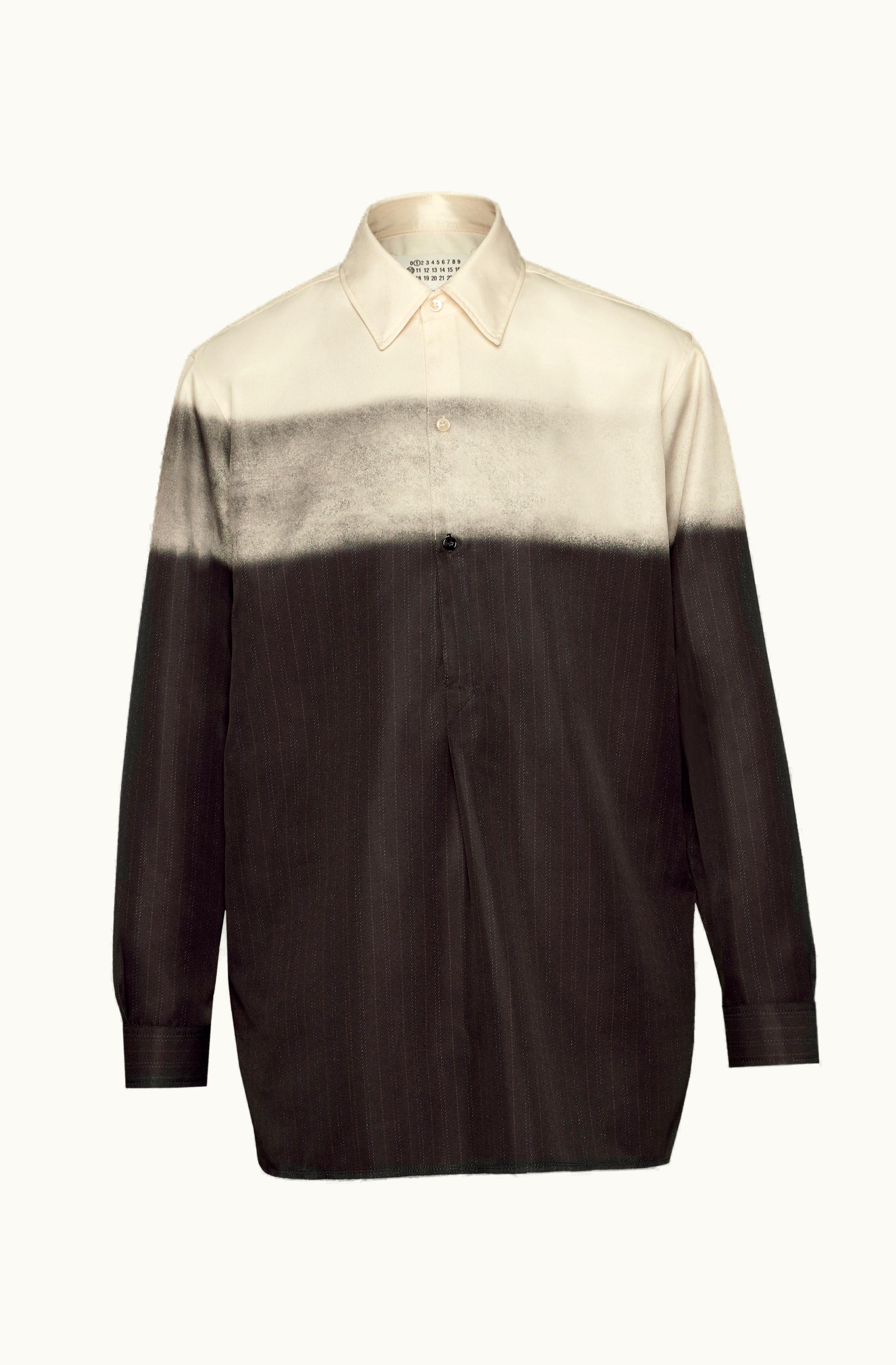 Maison Margiela Maison Margiela Trompe l'oeil Pinstripe Shirt Beige And Brown