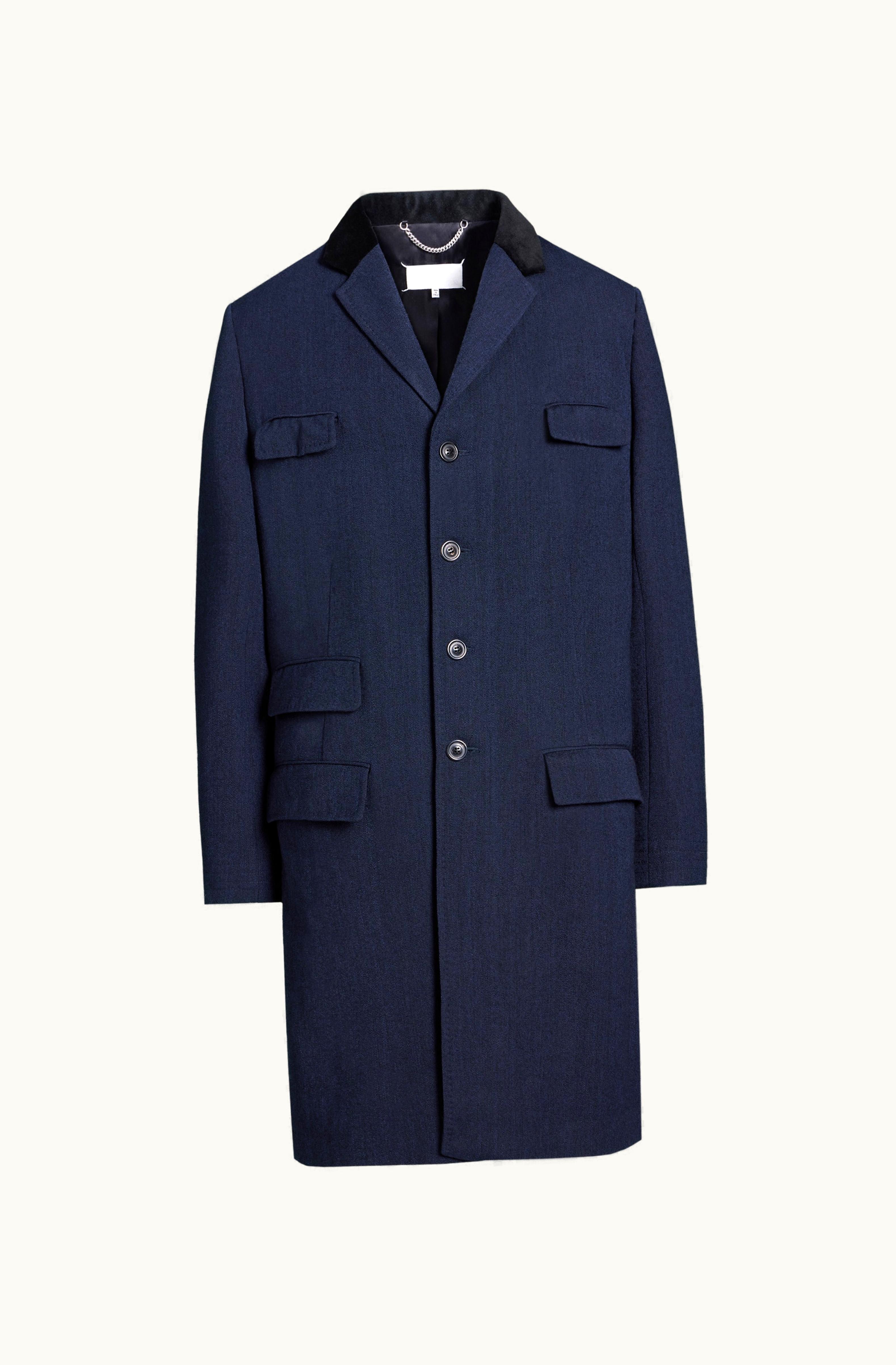 Maison Margiela Maison Margiela Single-breasted Wool Coat Blue