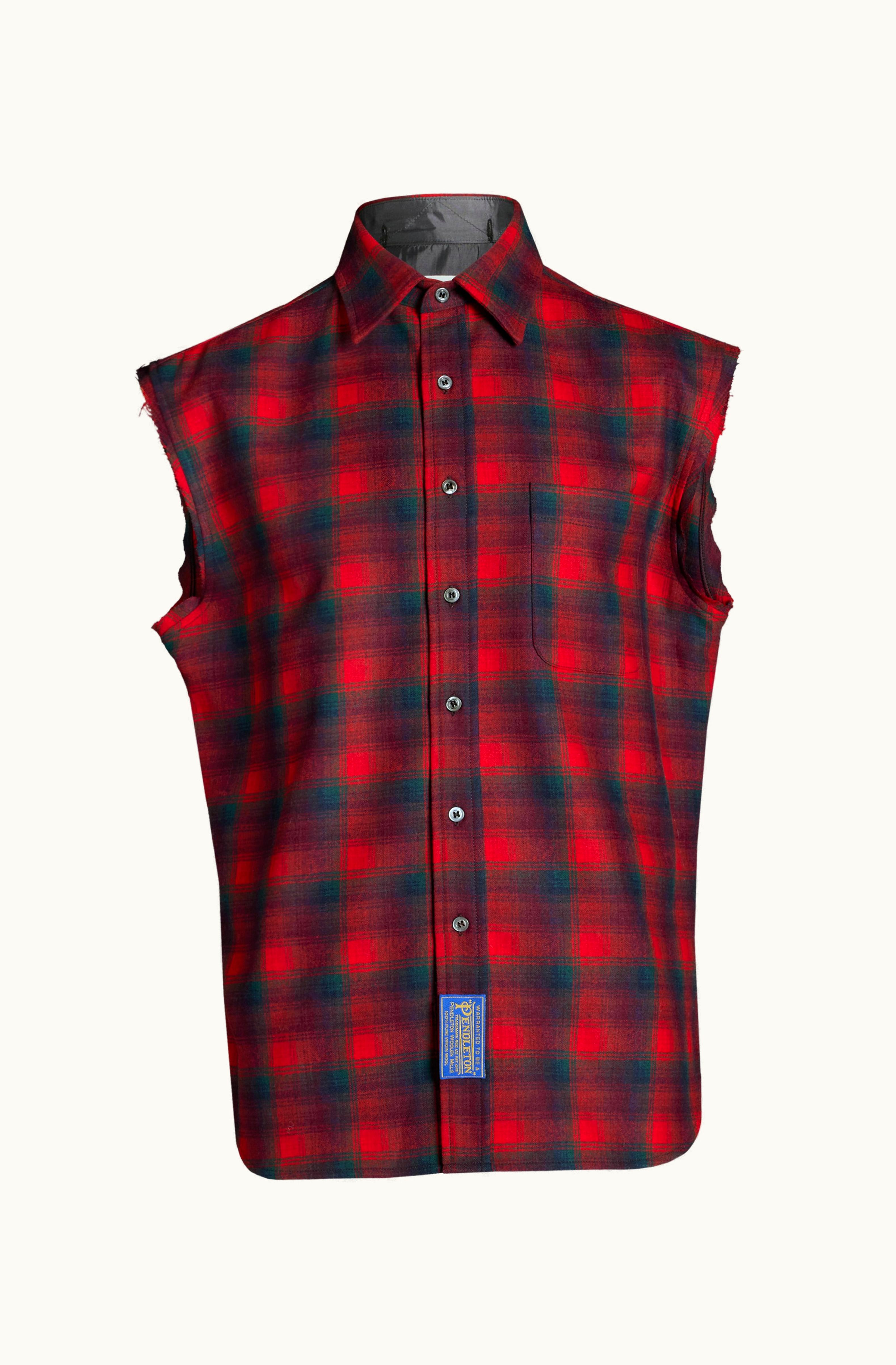Maison Margiela Maison Margiela Pendleton Sleeveless Shirt Red