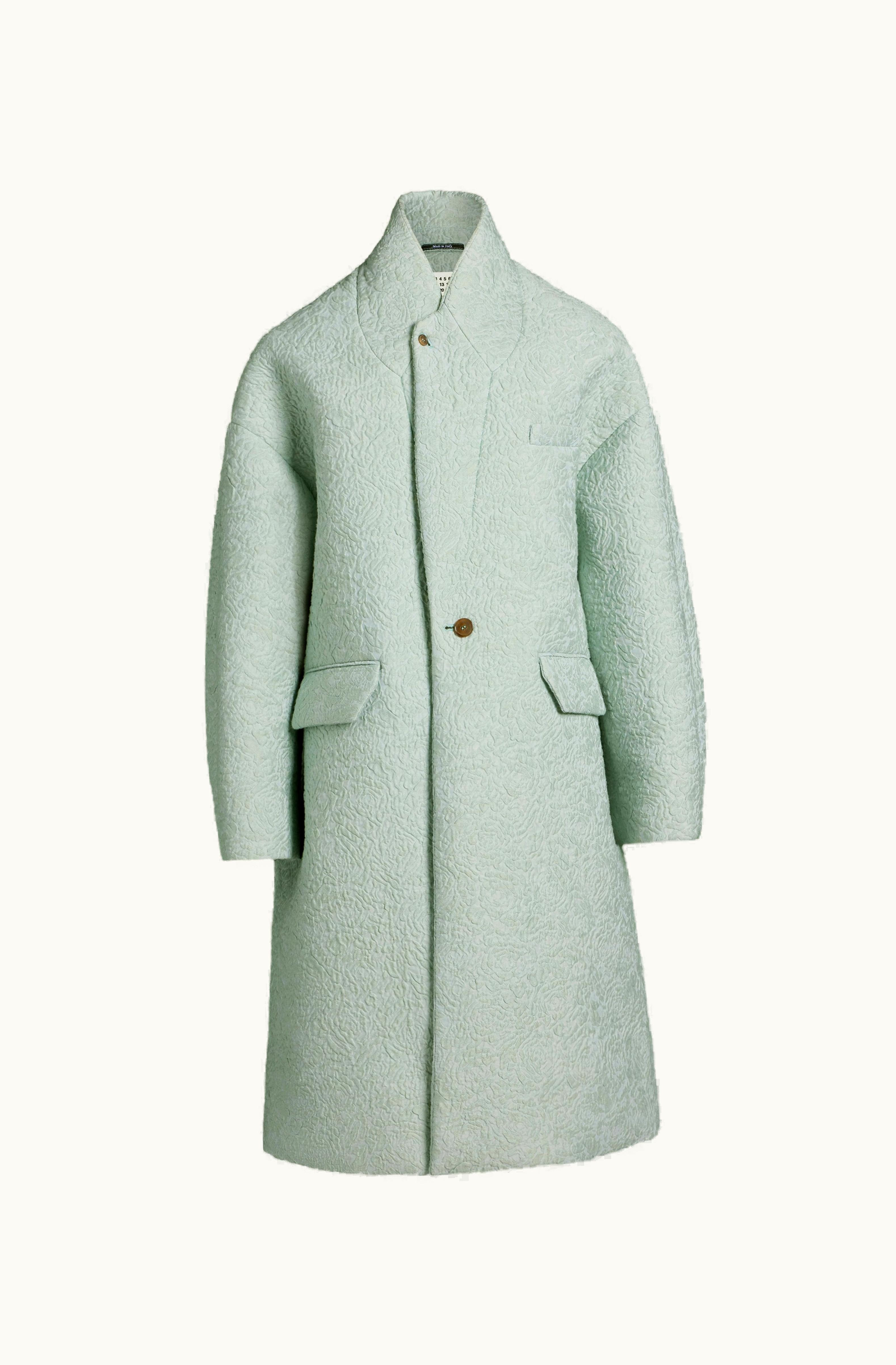 Maison Margiela Maison Margiela Women's Cloqué Flower Oversized Coat Sarcelle Blue