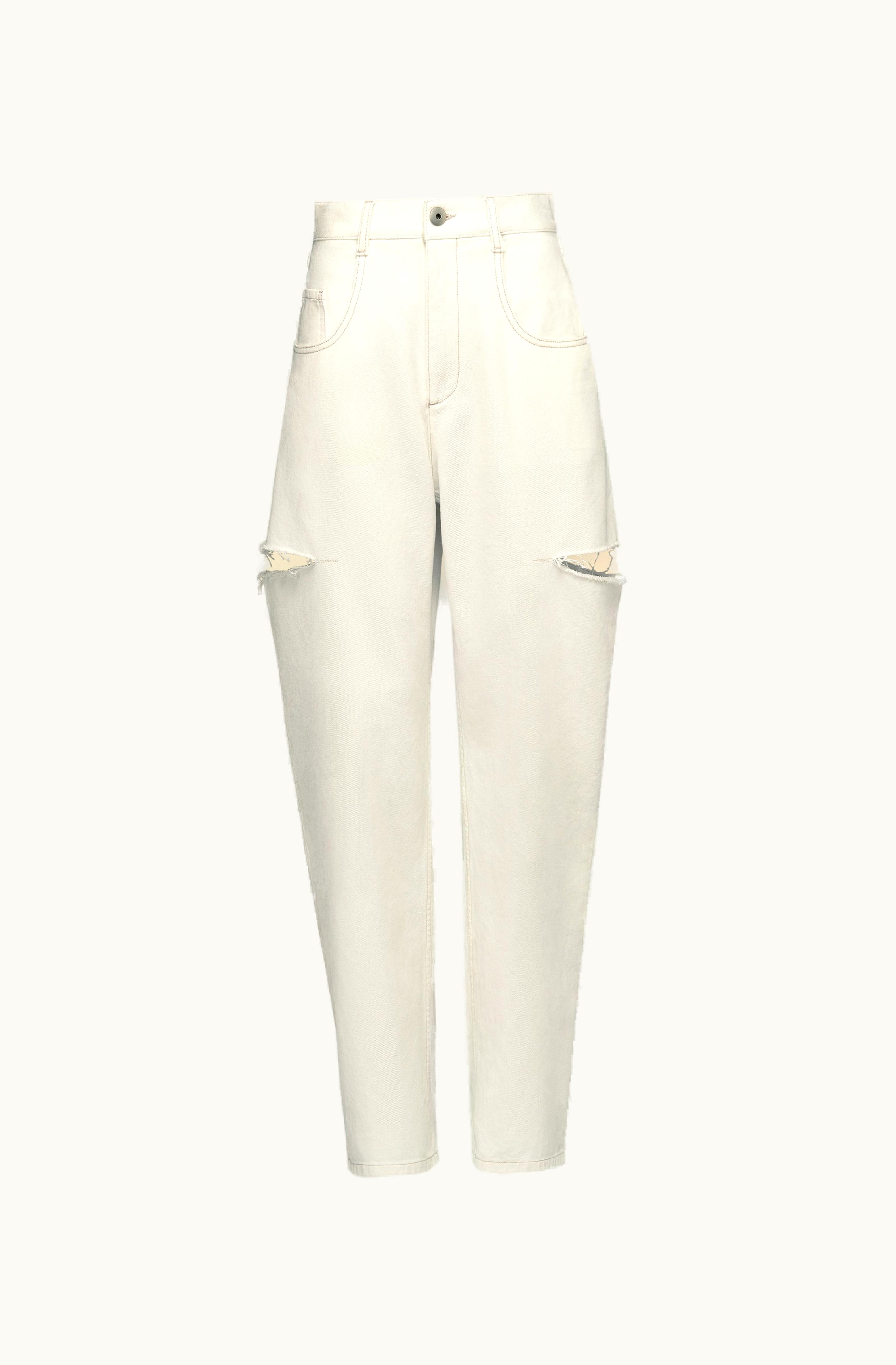 Maison Margiela Maison Margiela Denim Jeans With Slash Details Ivory