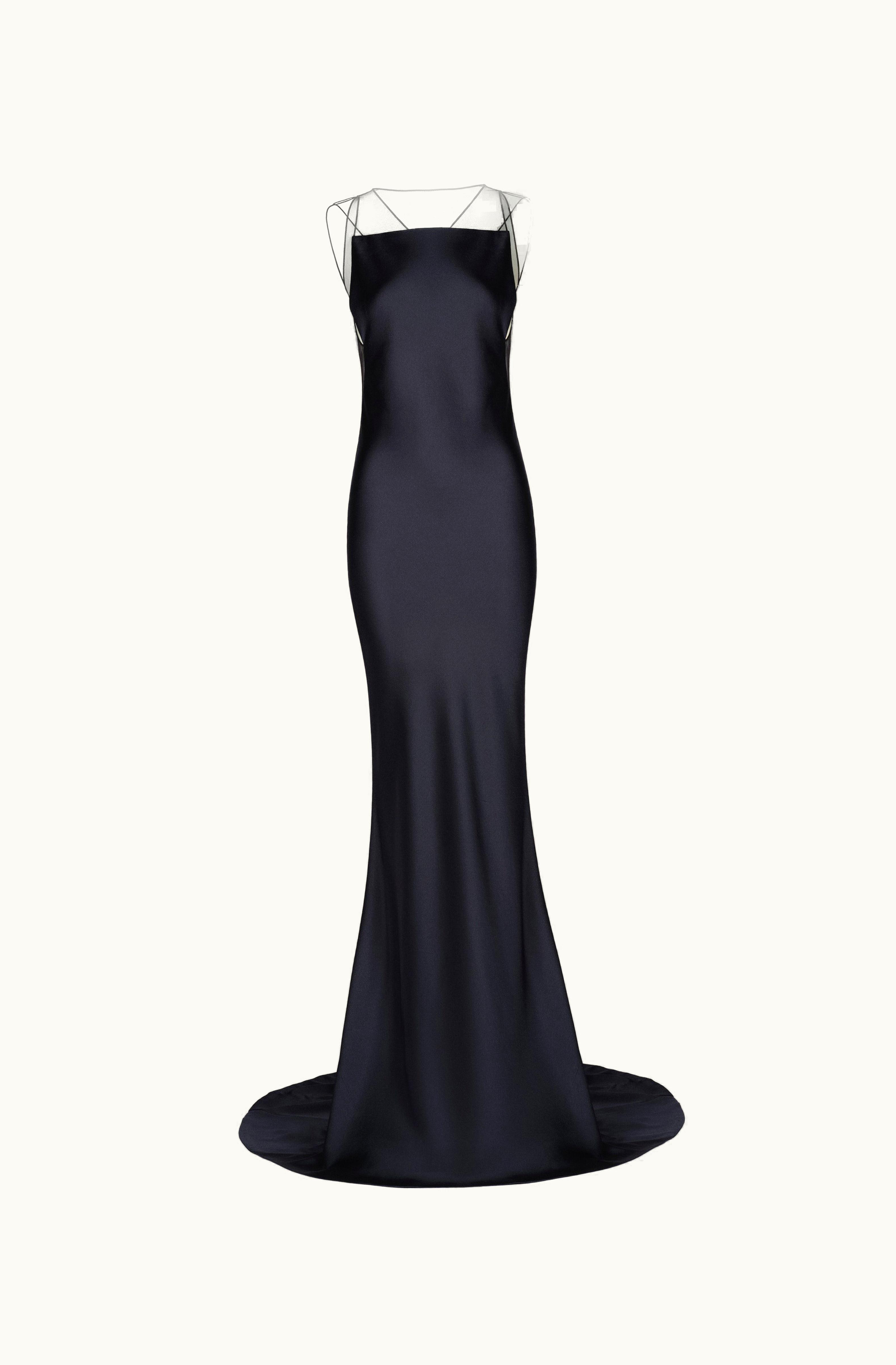 Maison Margiela Maison Margiela Satin Maxi Dress - Navy Navy