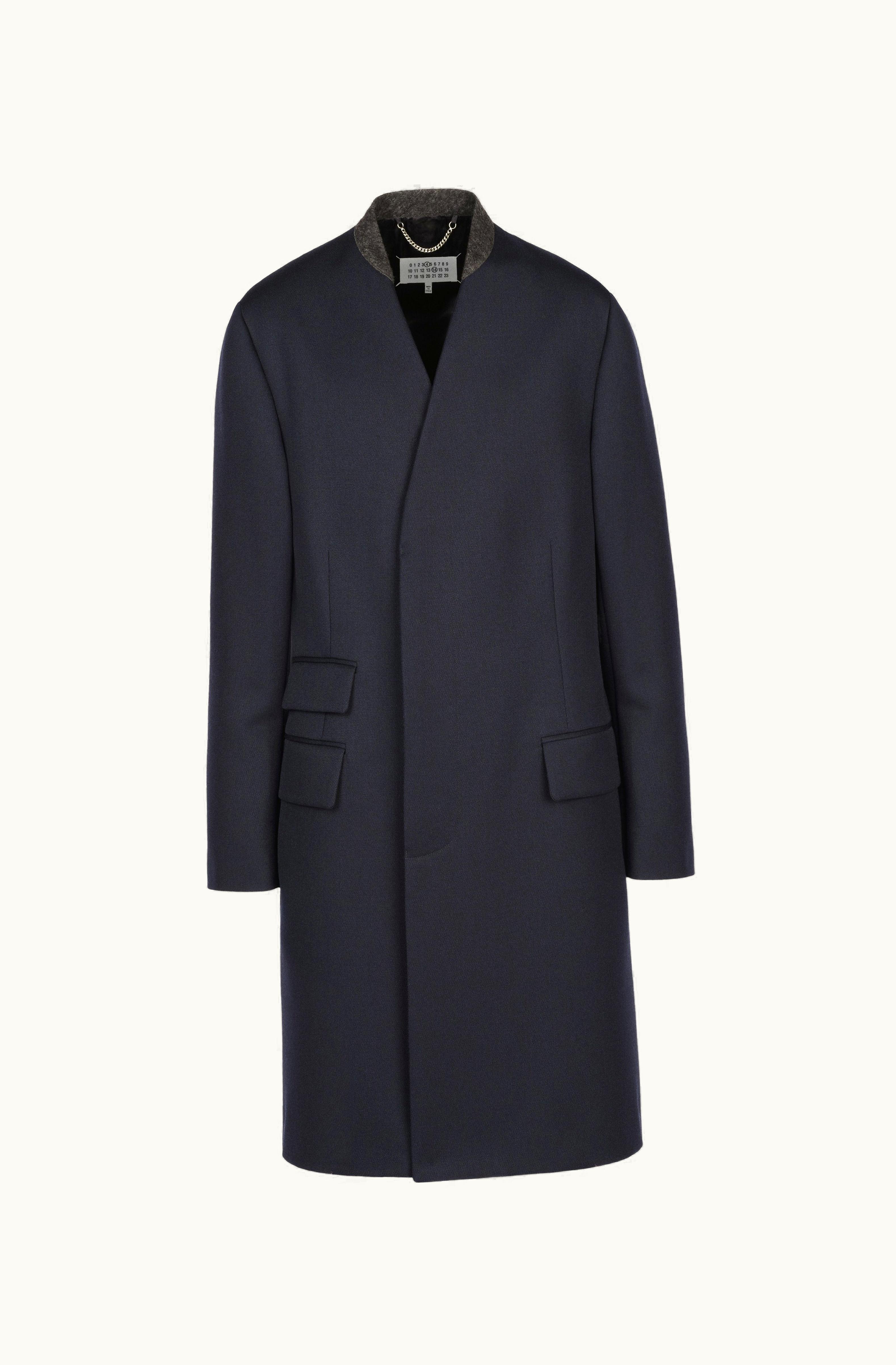Maison Margiela Maison Margiela Wool Cavalry Coat Navy