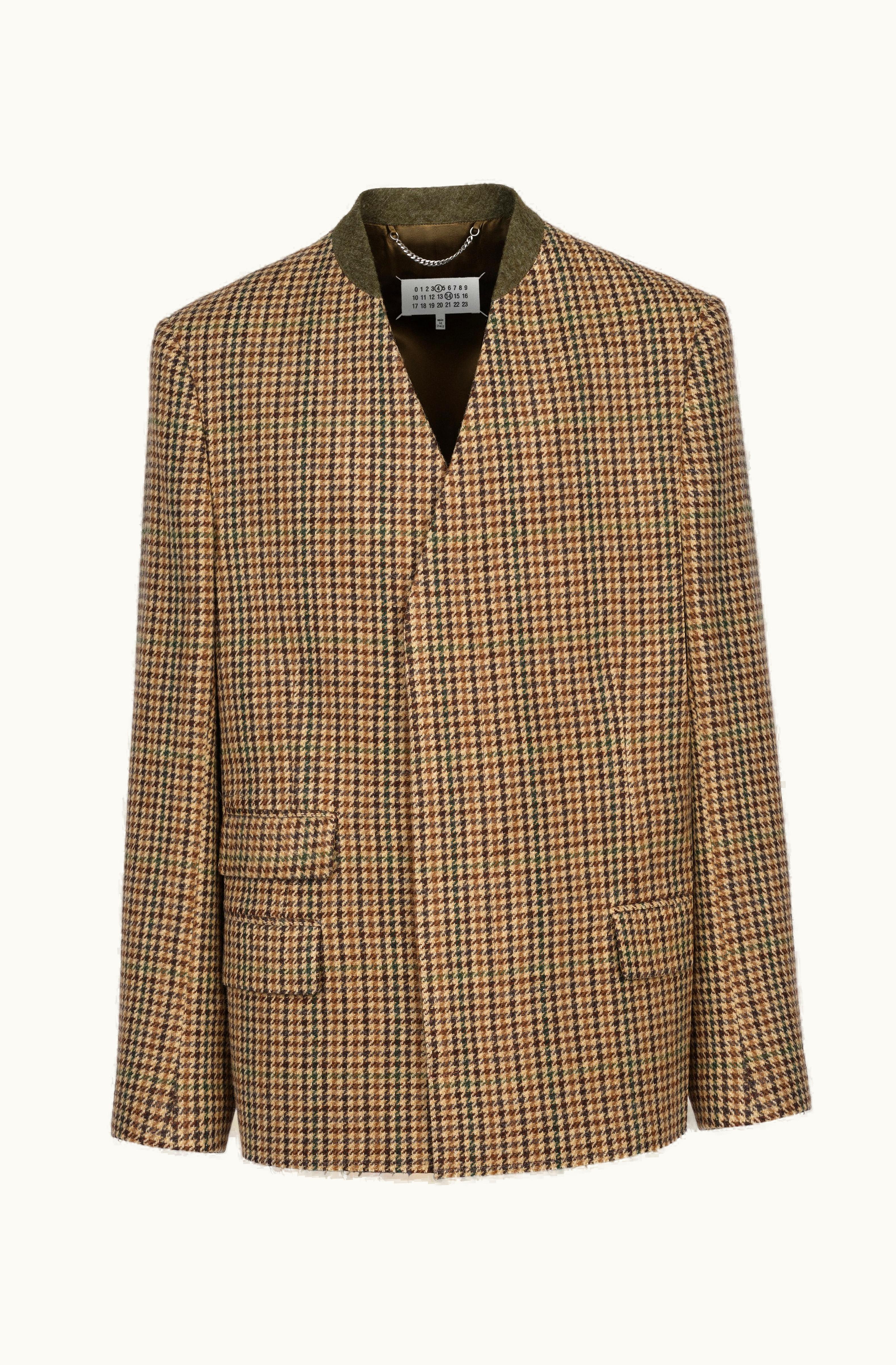 Maison Margiela Maison Margiela Checked Blazer Brown Shetland