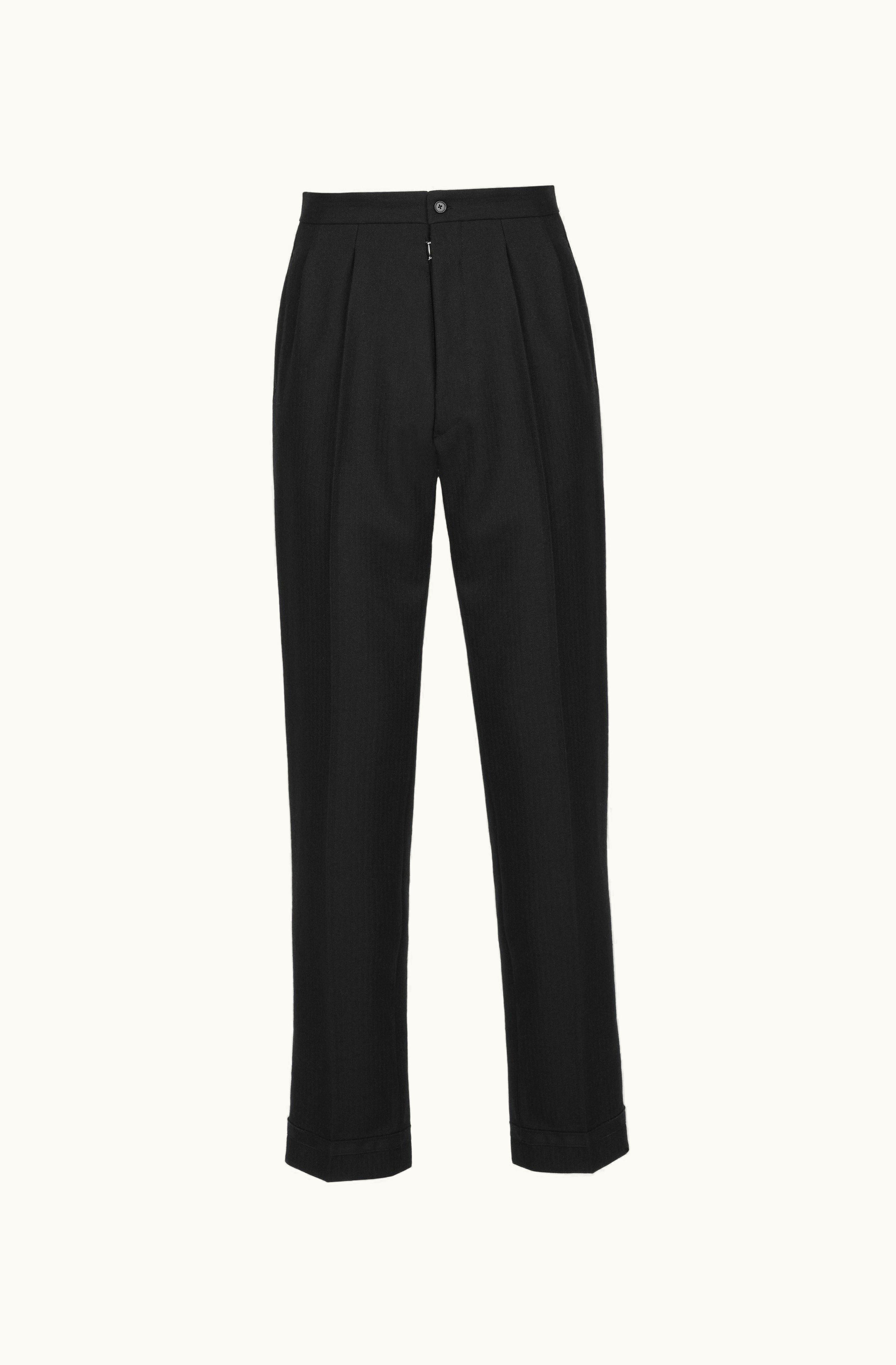 Maison Margiela Maison Margiela Pleated Cropped Trousers Black