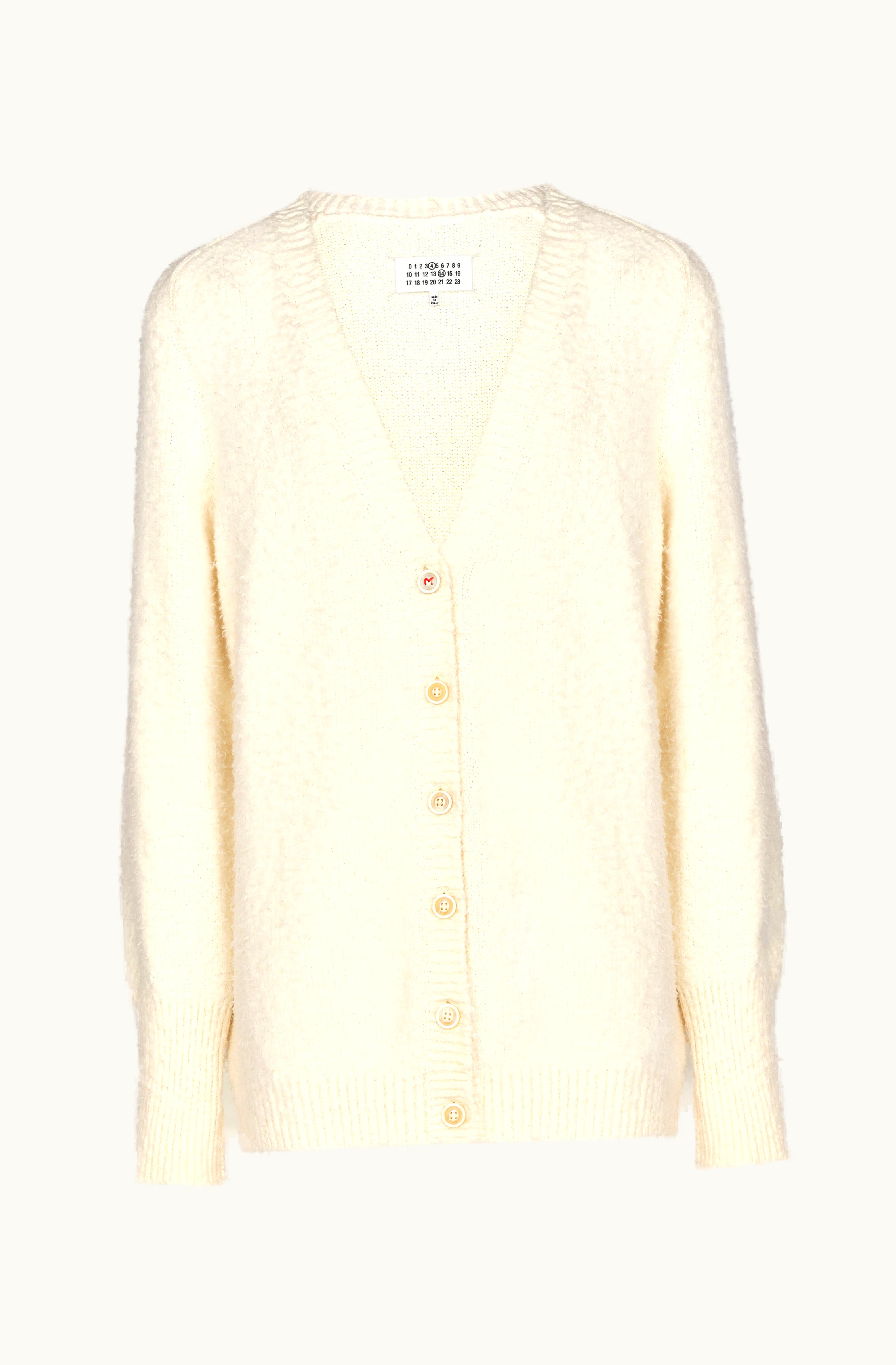 Maison Margiela Maison Margiela Oversized V-Neck Cardigan Ivory