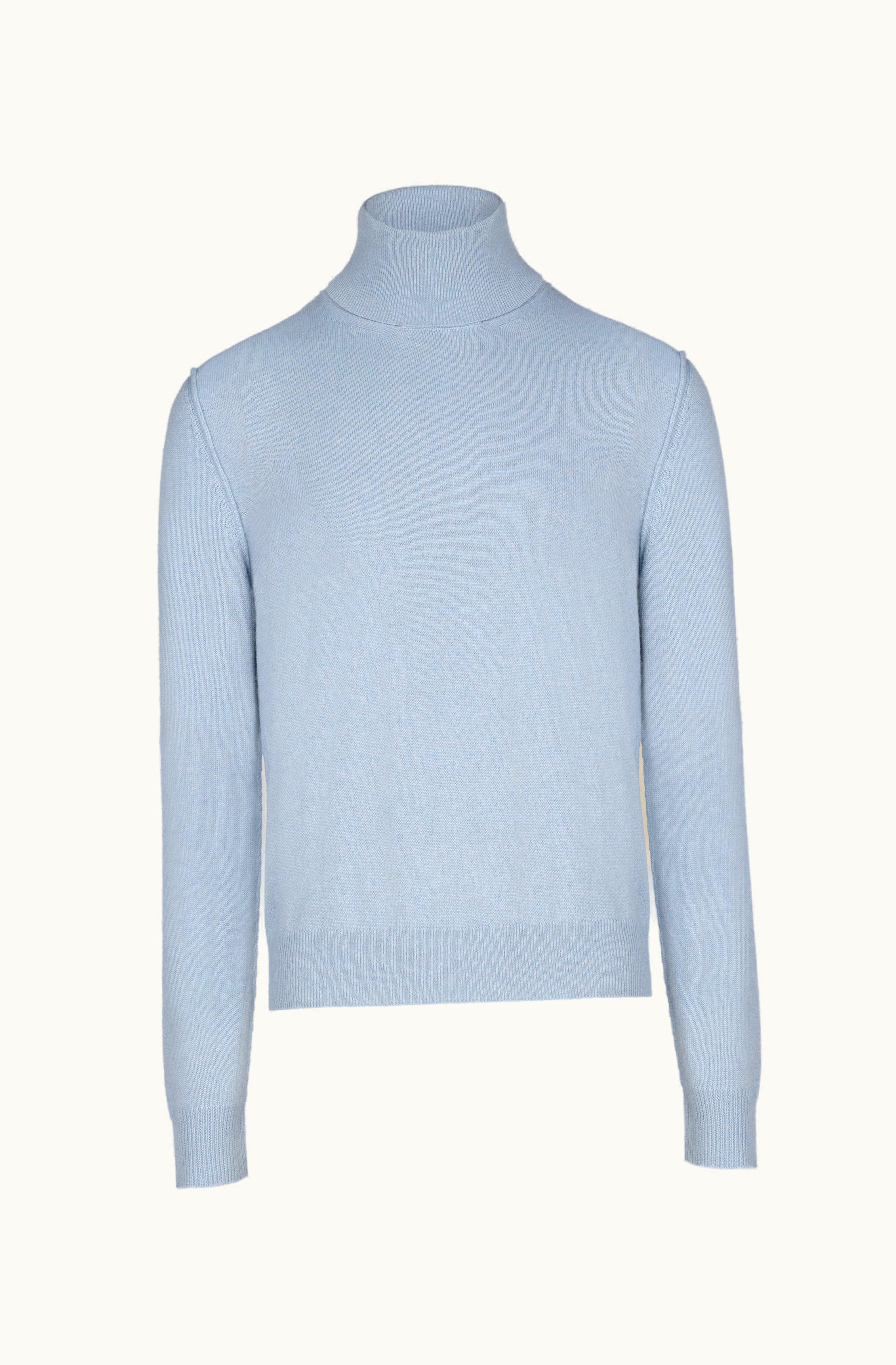 Maison Margiela Maison Margiela High-Neck Cashmere Jumper For Women Pale Blue