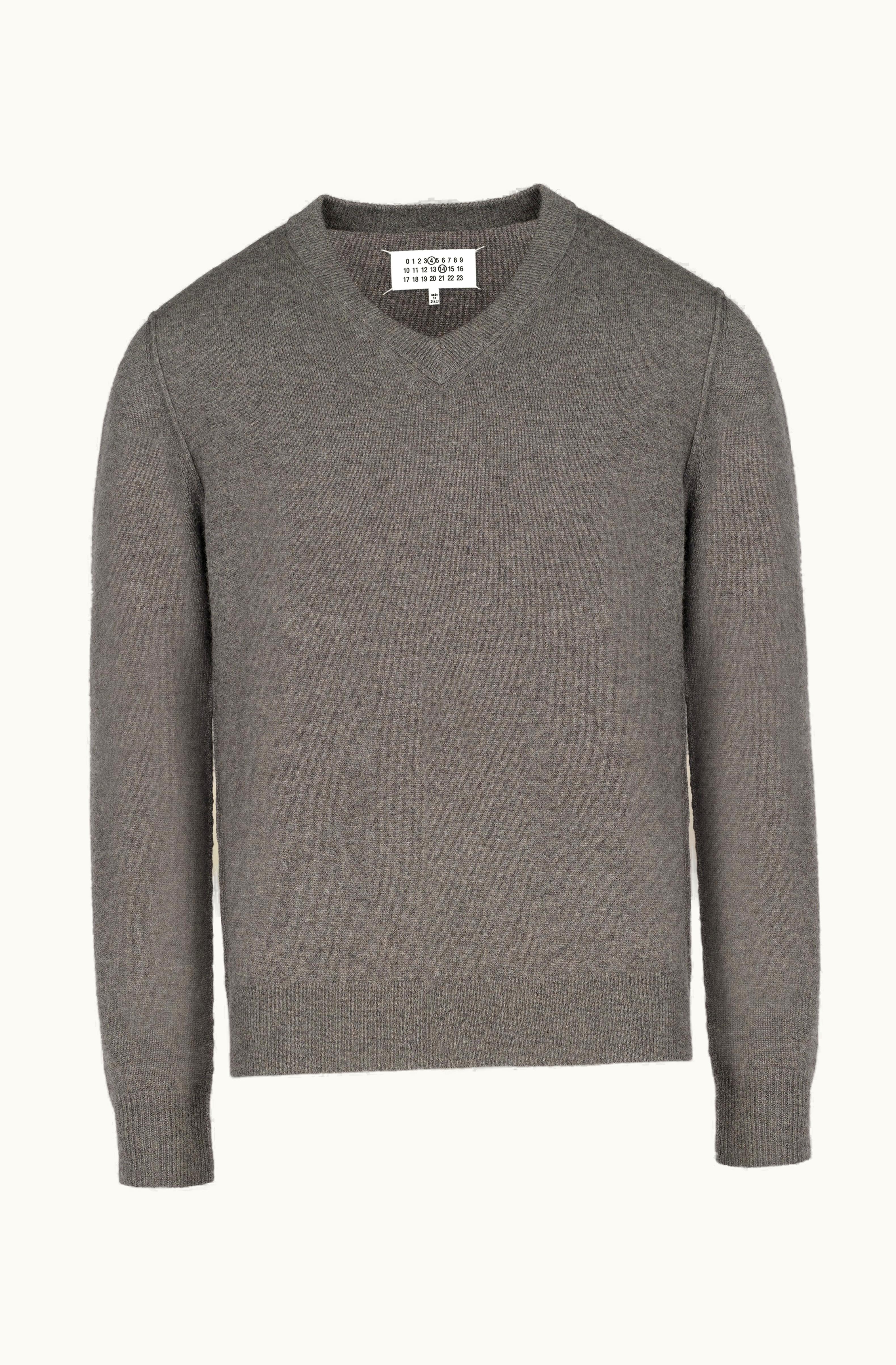 Maison Margiela Maison Margiela V-Neck Cashmere Jumper Grey