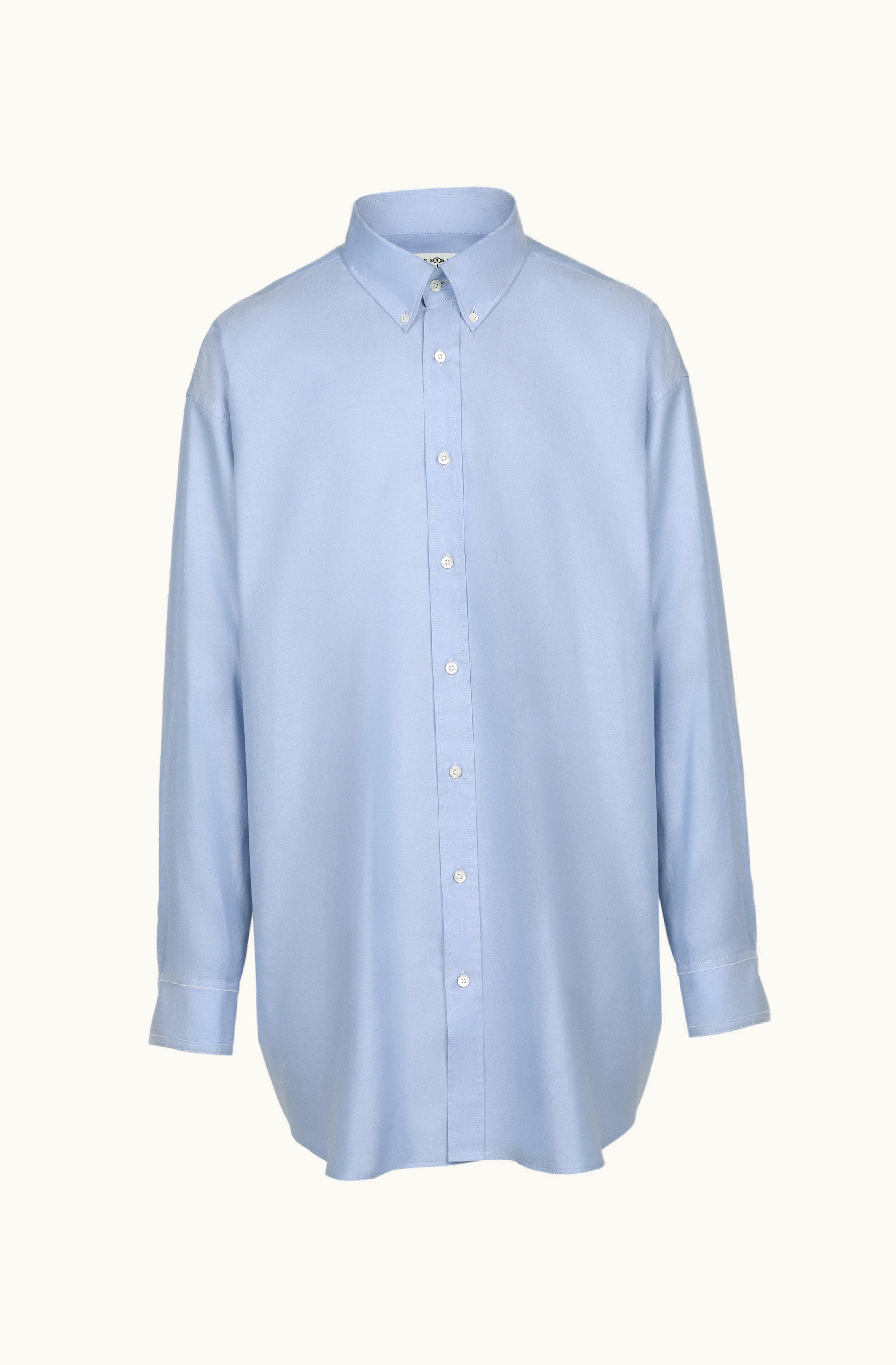 Maison Margiela Maison Margiela Organic Cotton Oxford Shirt Light Blue