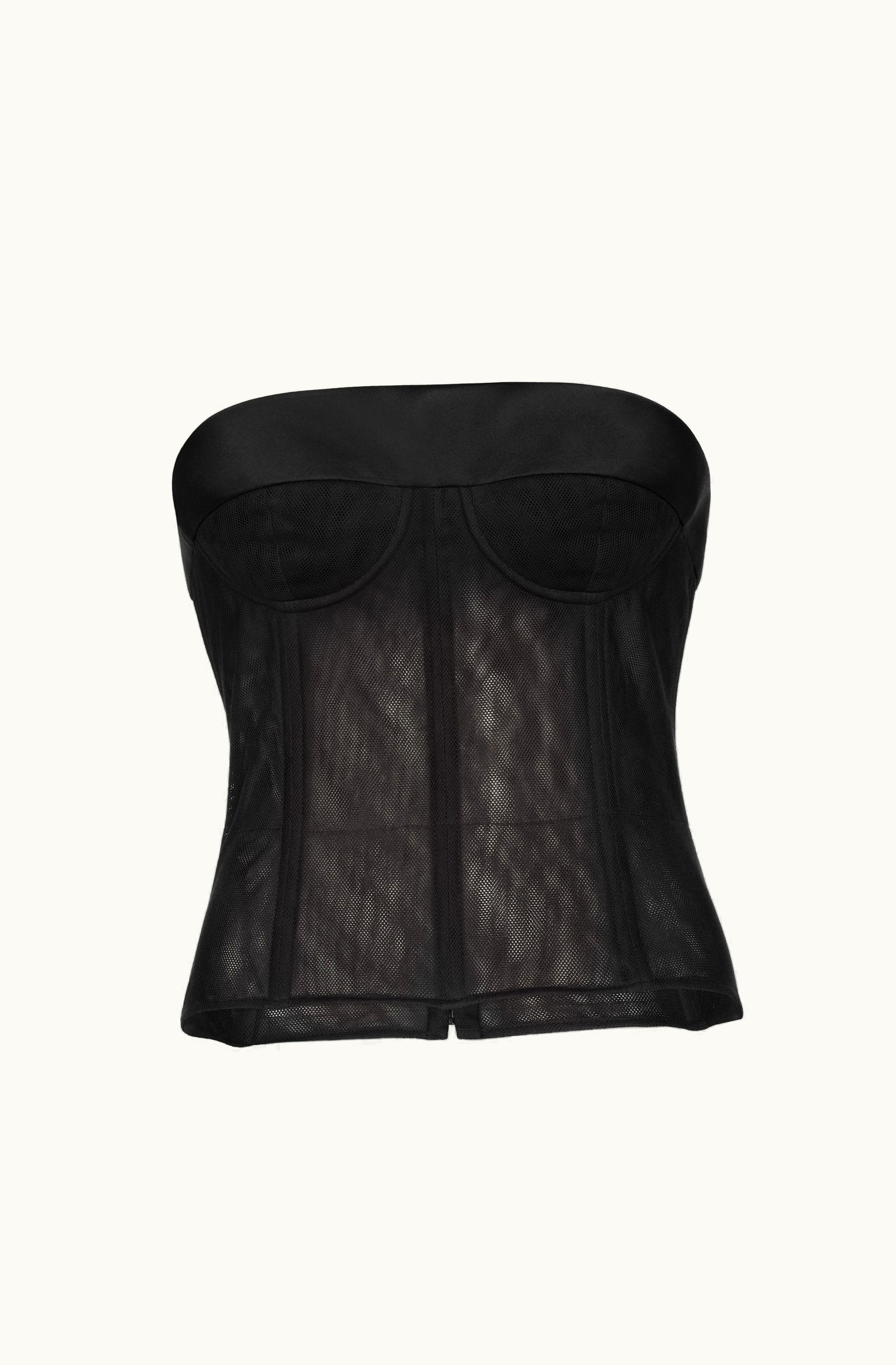 Maison Margiela Maison Margiela Black Corset Top Cotton And Tulle Black