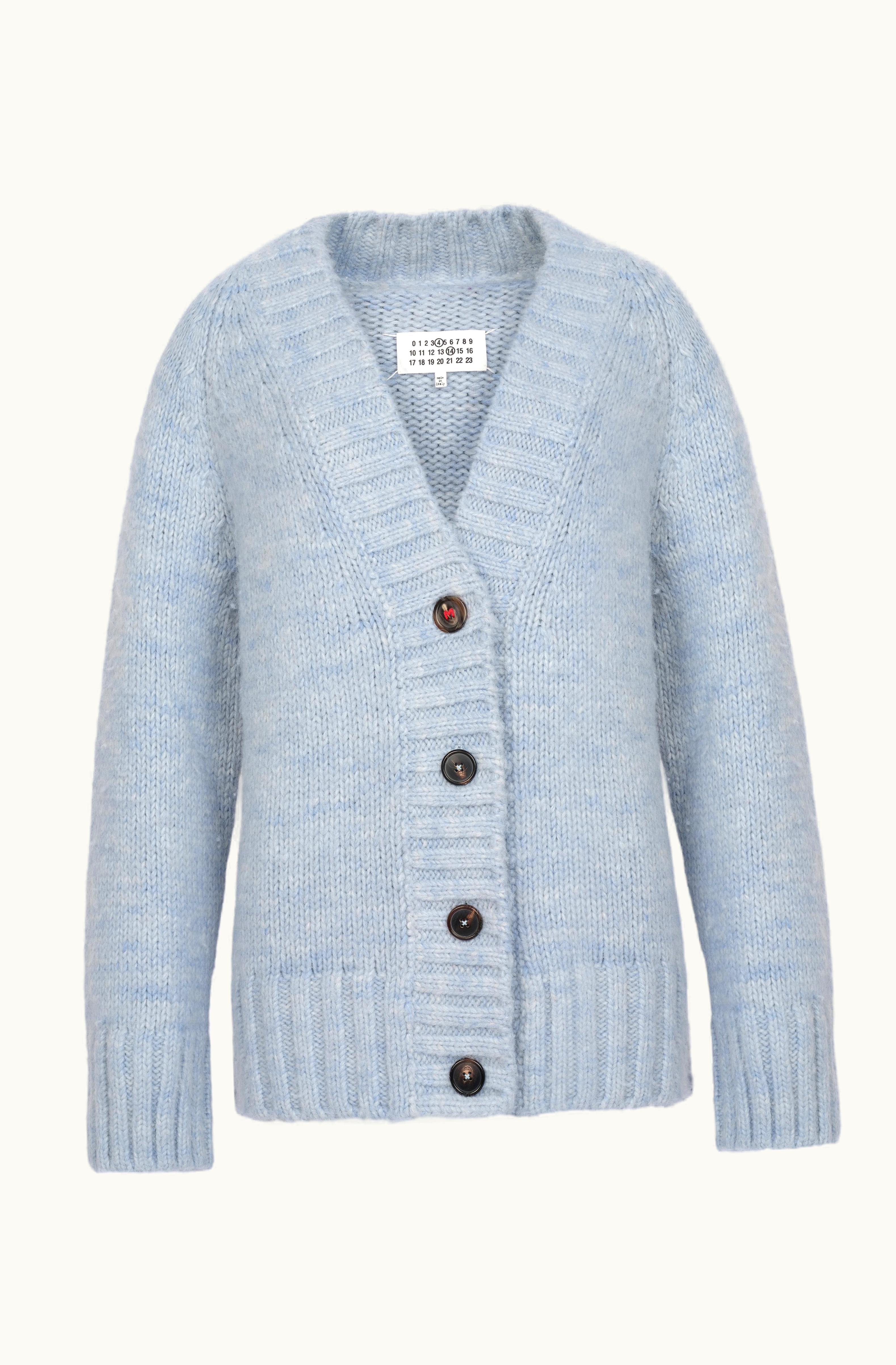 Maison Margiela Maison Margiela V-Neck Cardigan - Light Brown Pale Blue