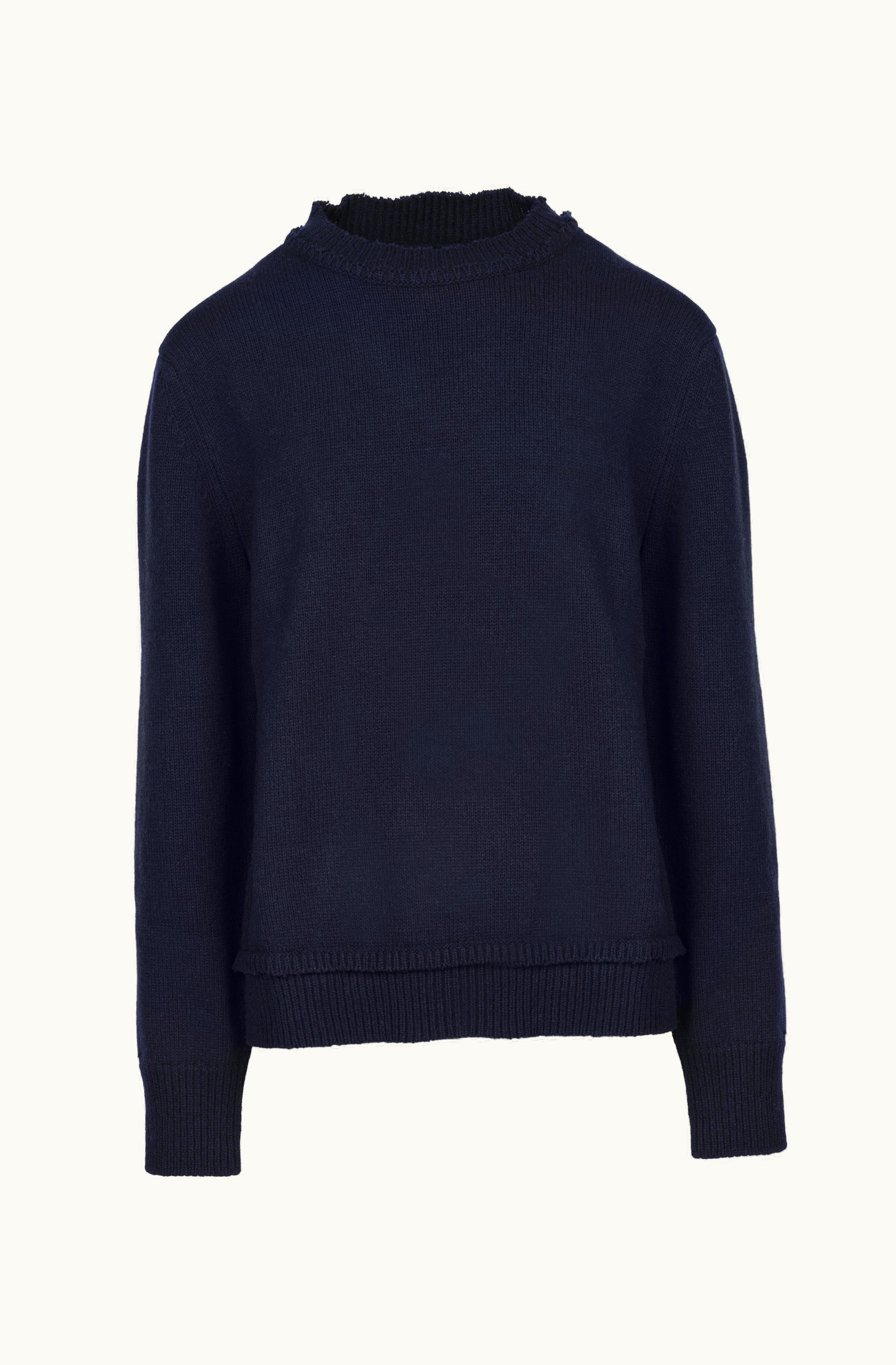 Maison Margiela Maison Margiela Long-Sleeve Crew-Neck Jumper Navy