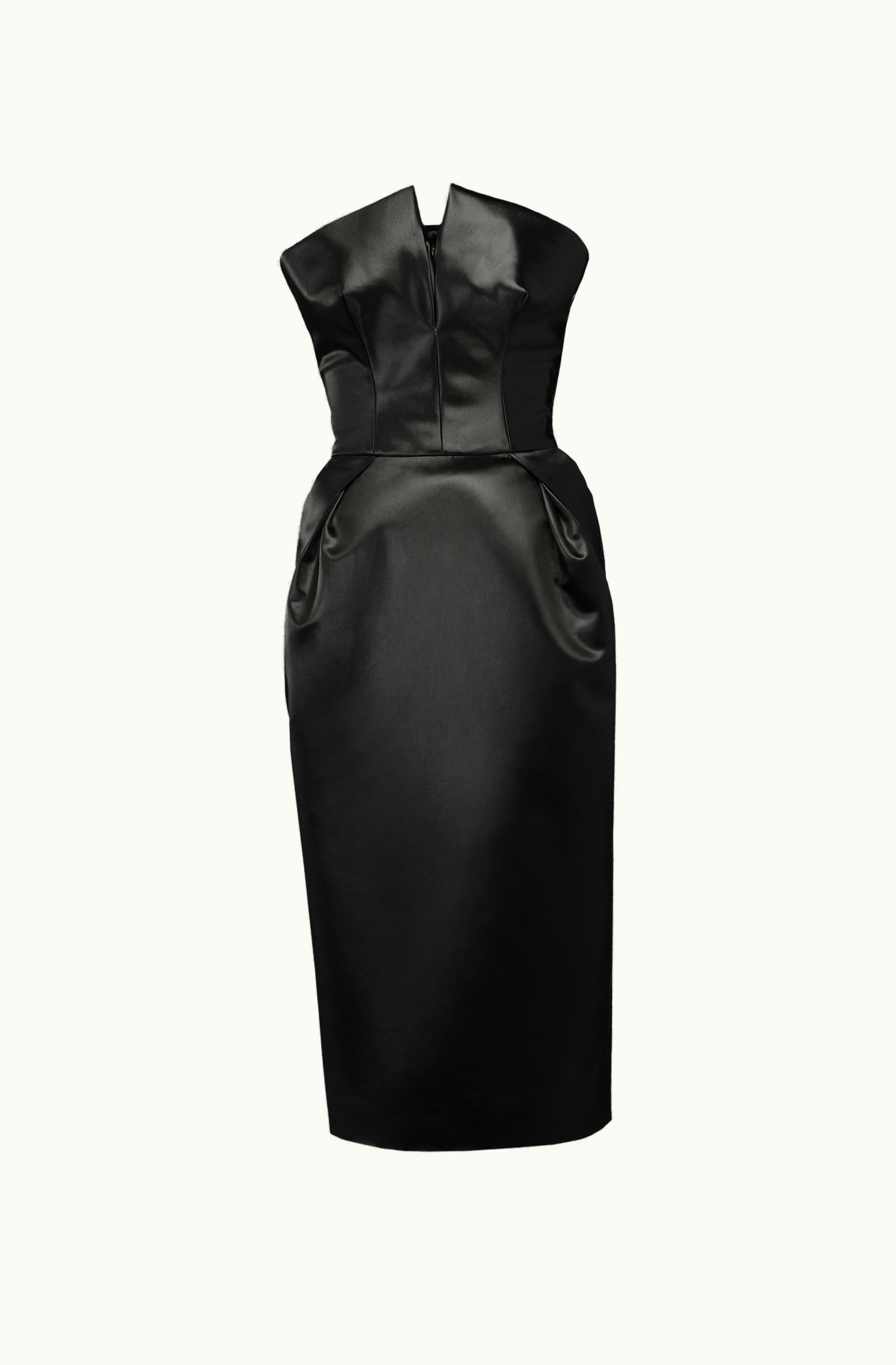 Maison Margiela Maison Margiela Cintzed Satin Dress Black