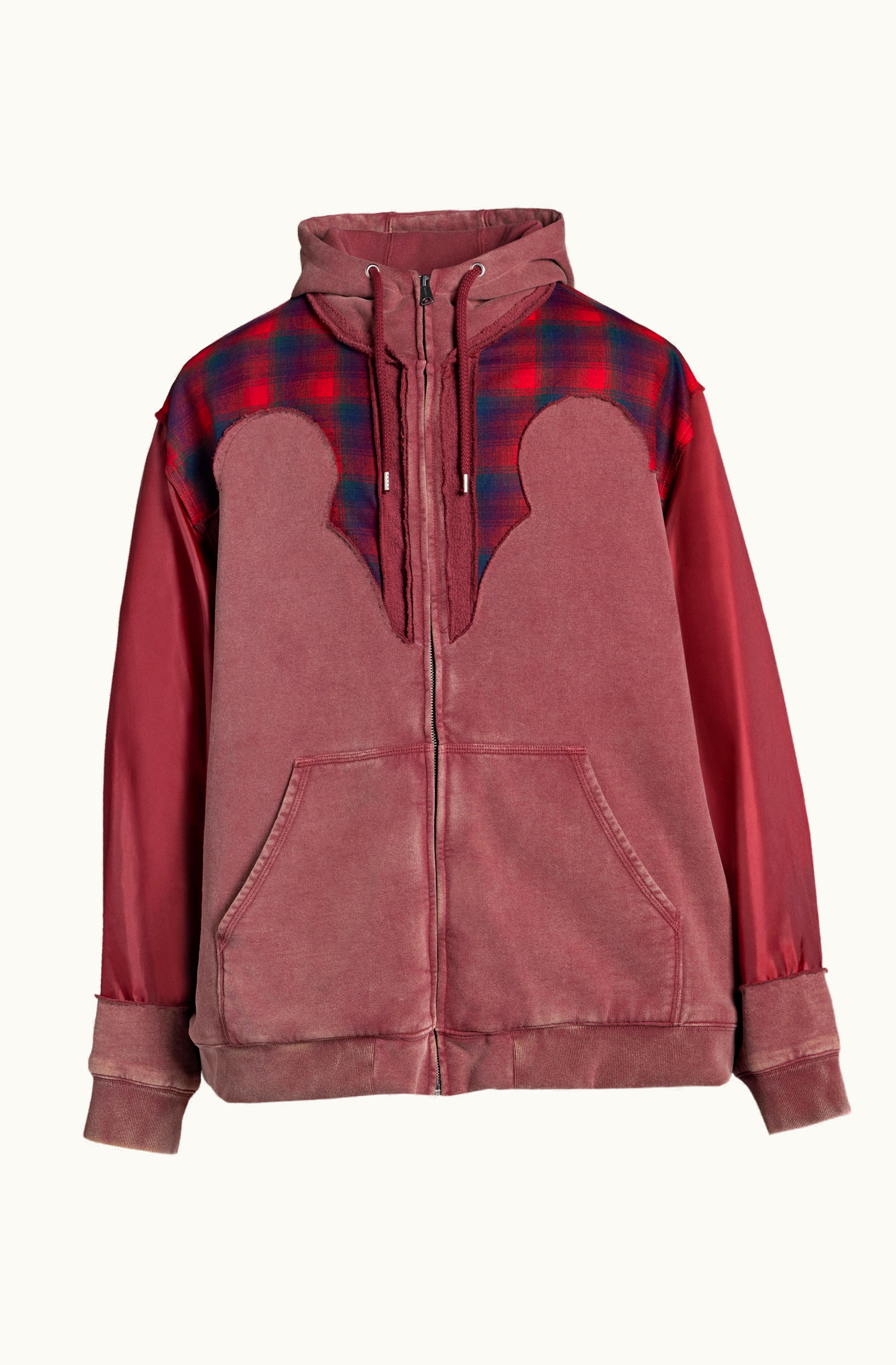 Maison Margiela Maison Margiela Men's Pendleton Yoke Hoodie Bordeaux