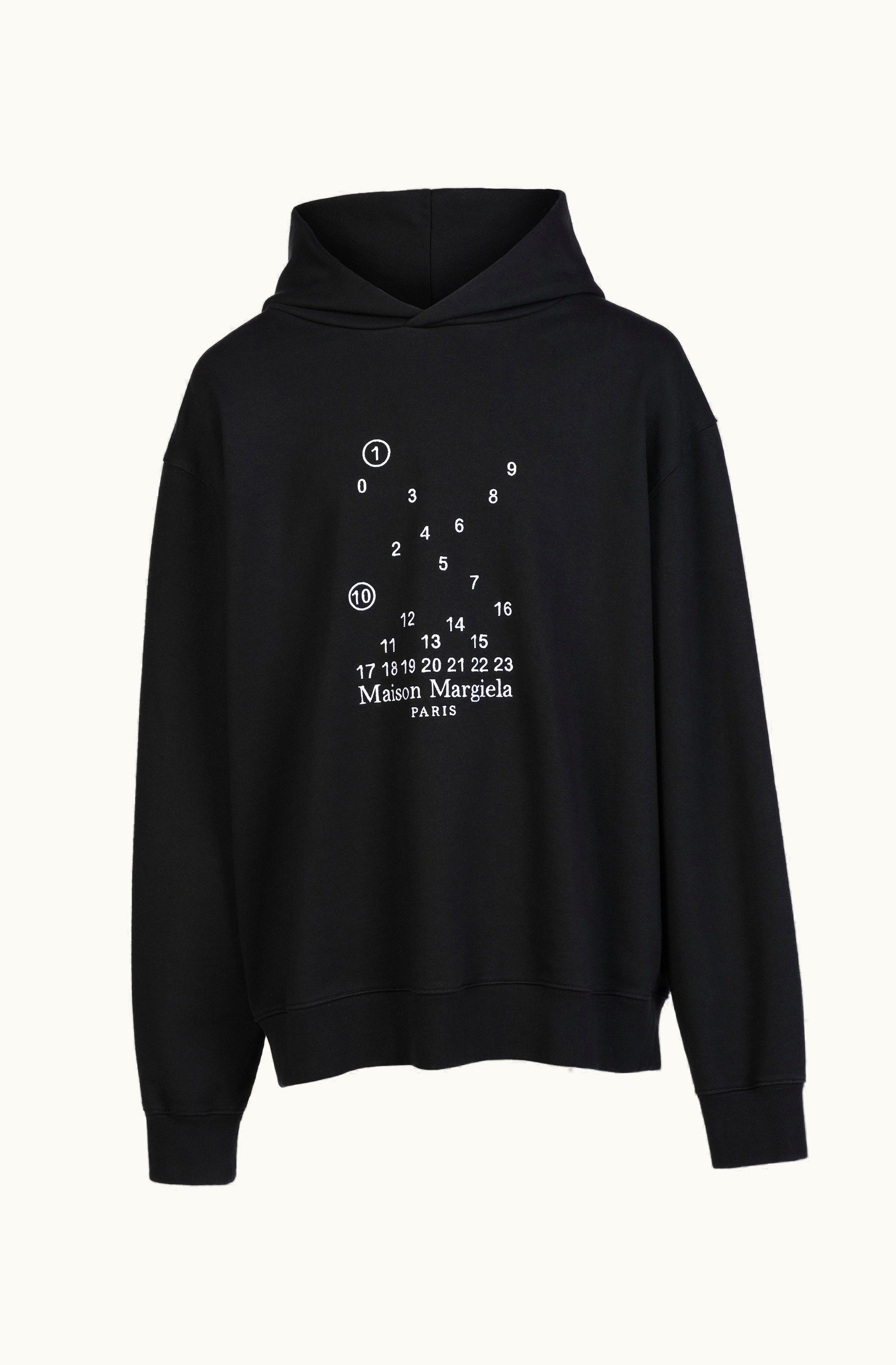 Maison Margiela Maison Margiela Logo Hooded Sweatshirt Black