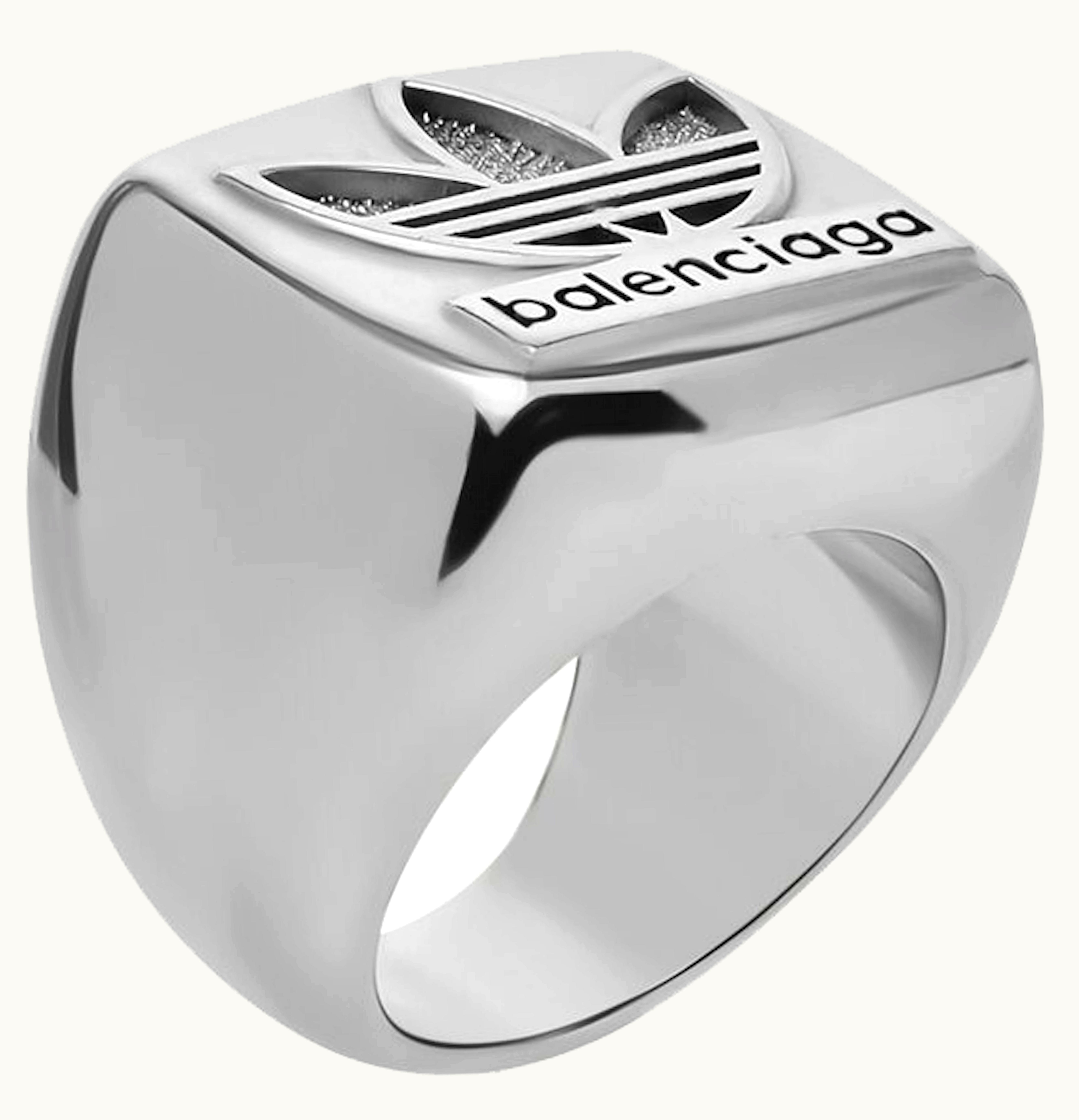 Balenciaga Balenciaga x adidas Trefoil Signet Ring Silver