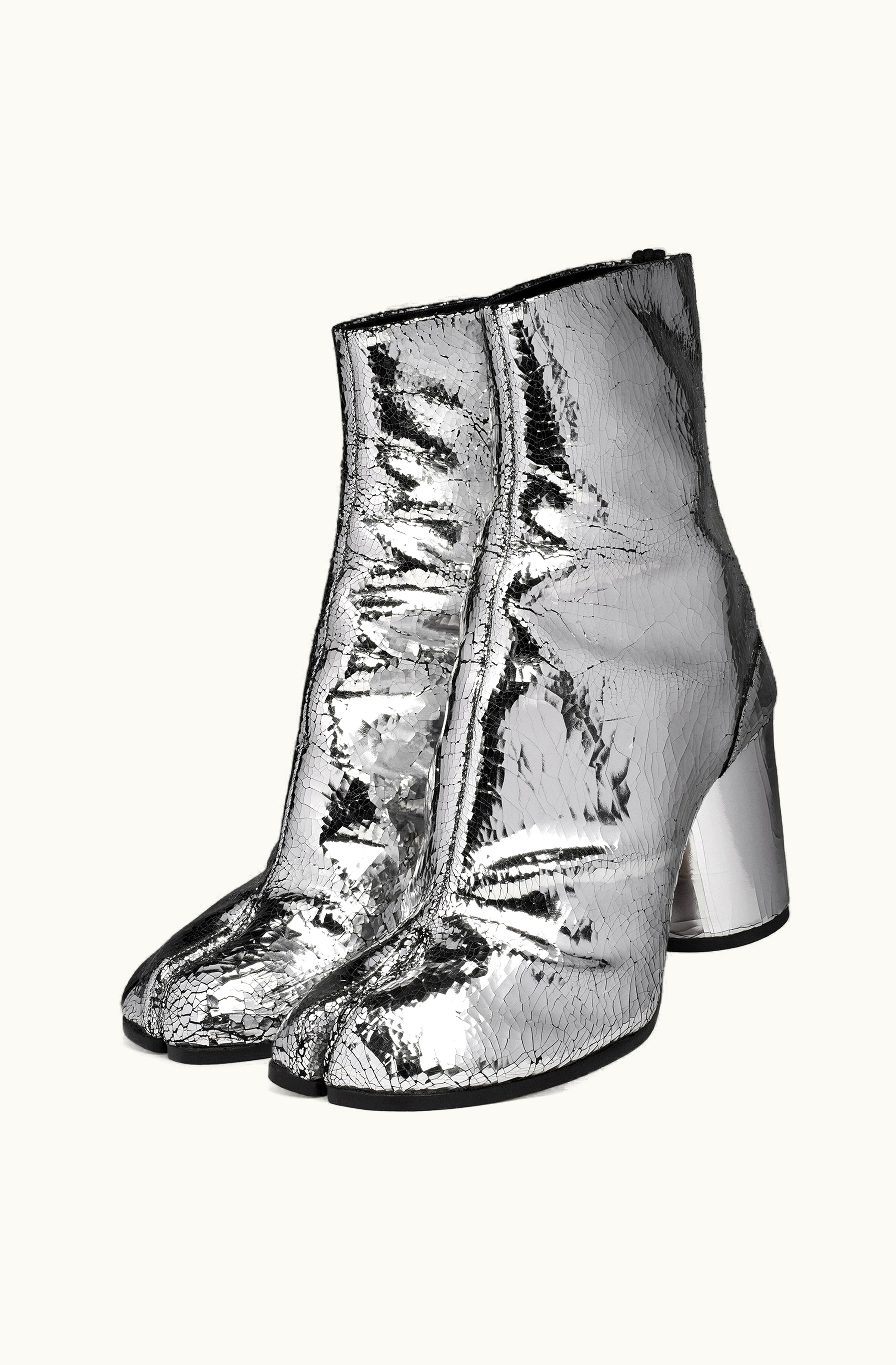 Maison Margiela Maison Margiela Tabi Mirror Boots Silver With Block Heel Silver Color