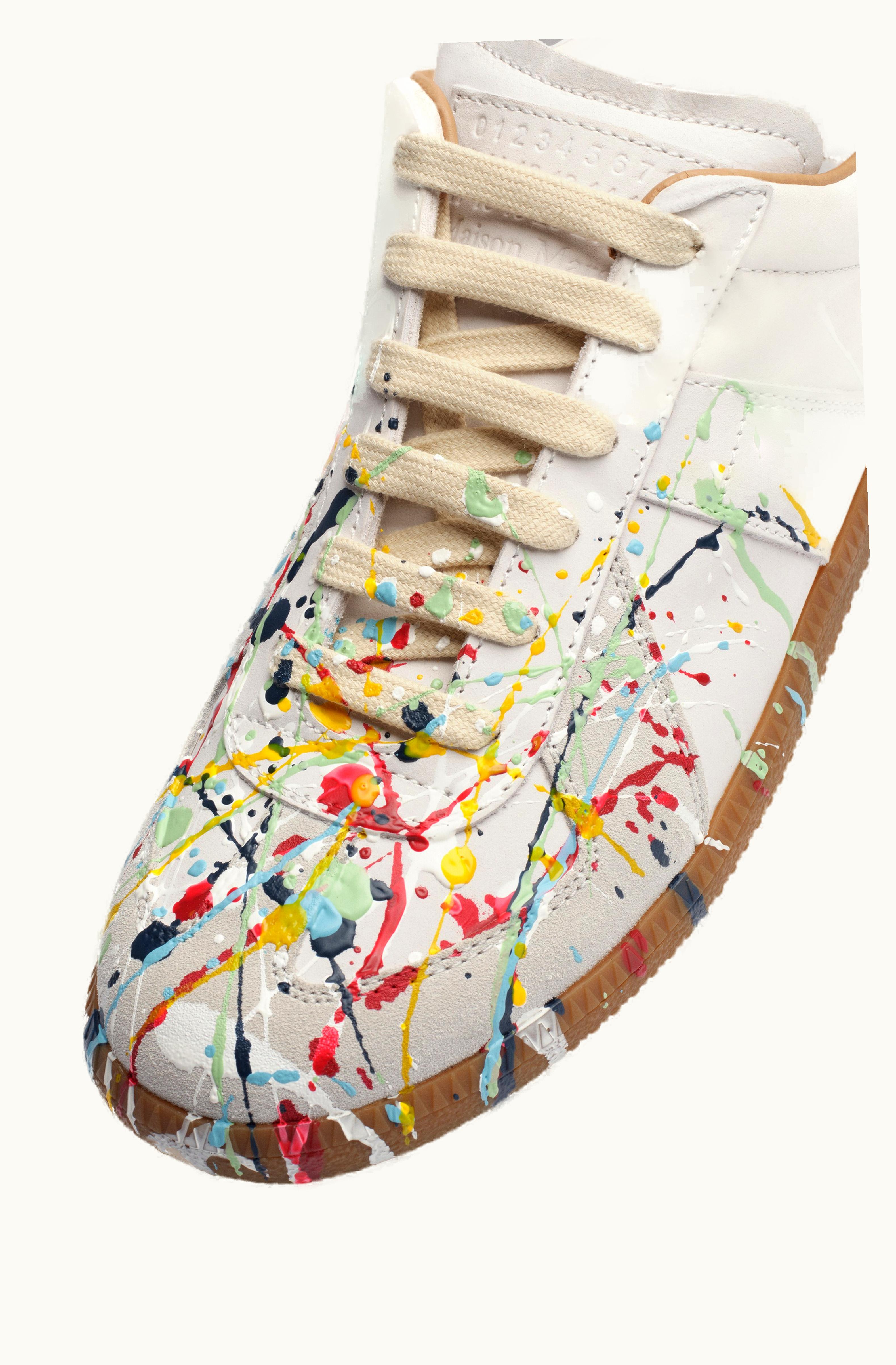 Maison Margiela Maison Margiela Paint Drop Replica Sneakers Black White