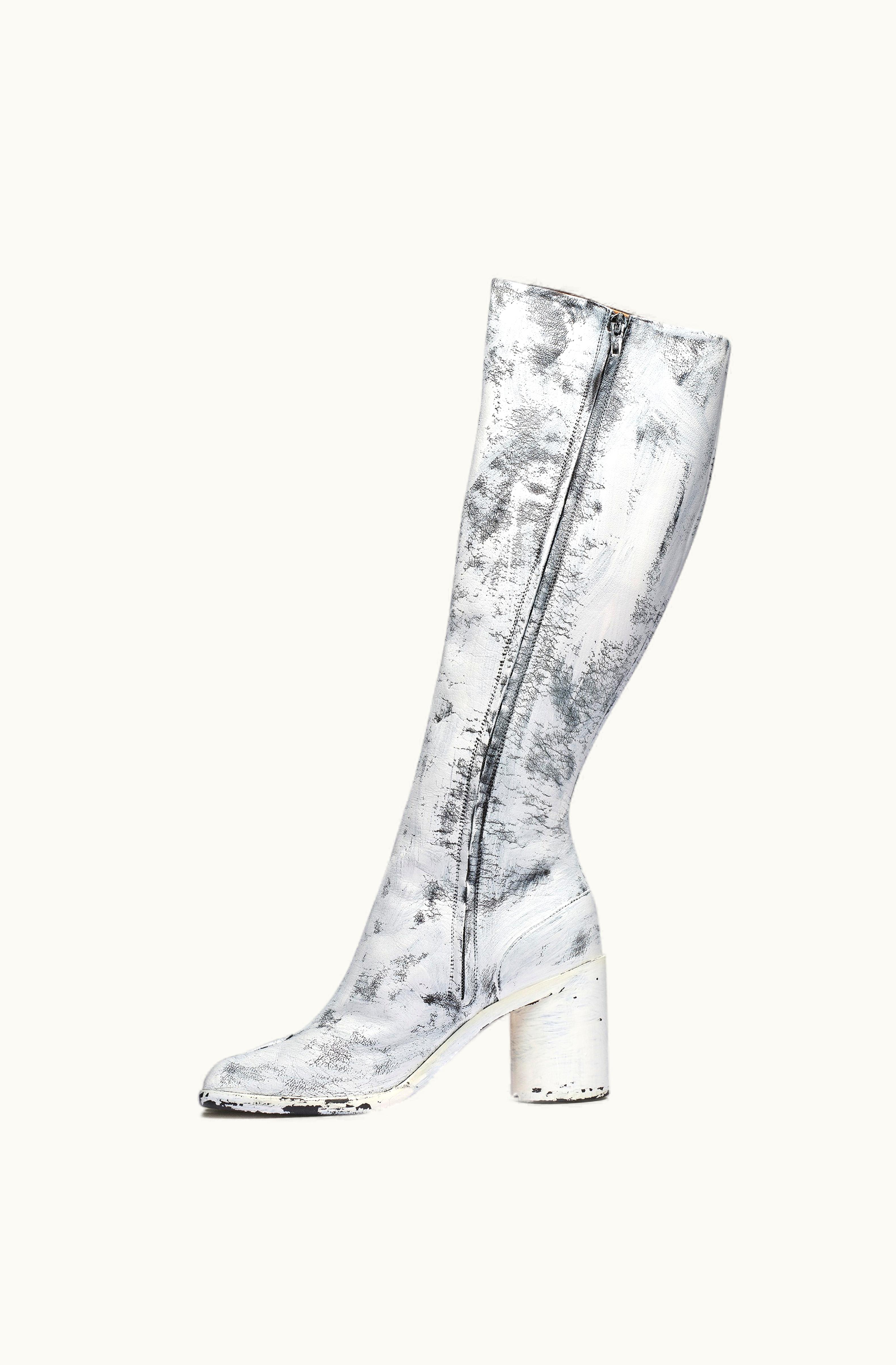 Maison Margiela Maison Margiela Tabi Bianchetto Knee-High Boots Black And White