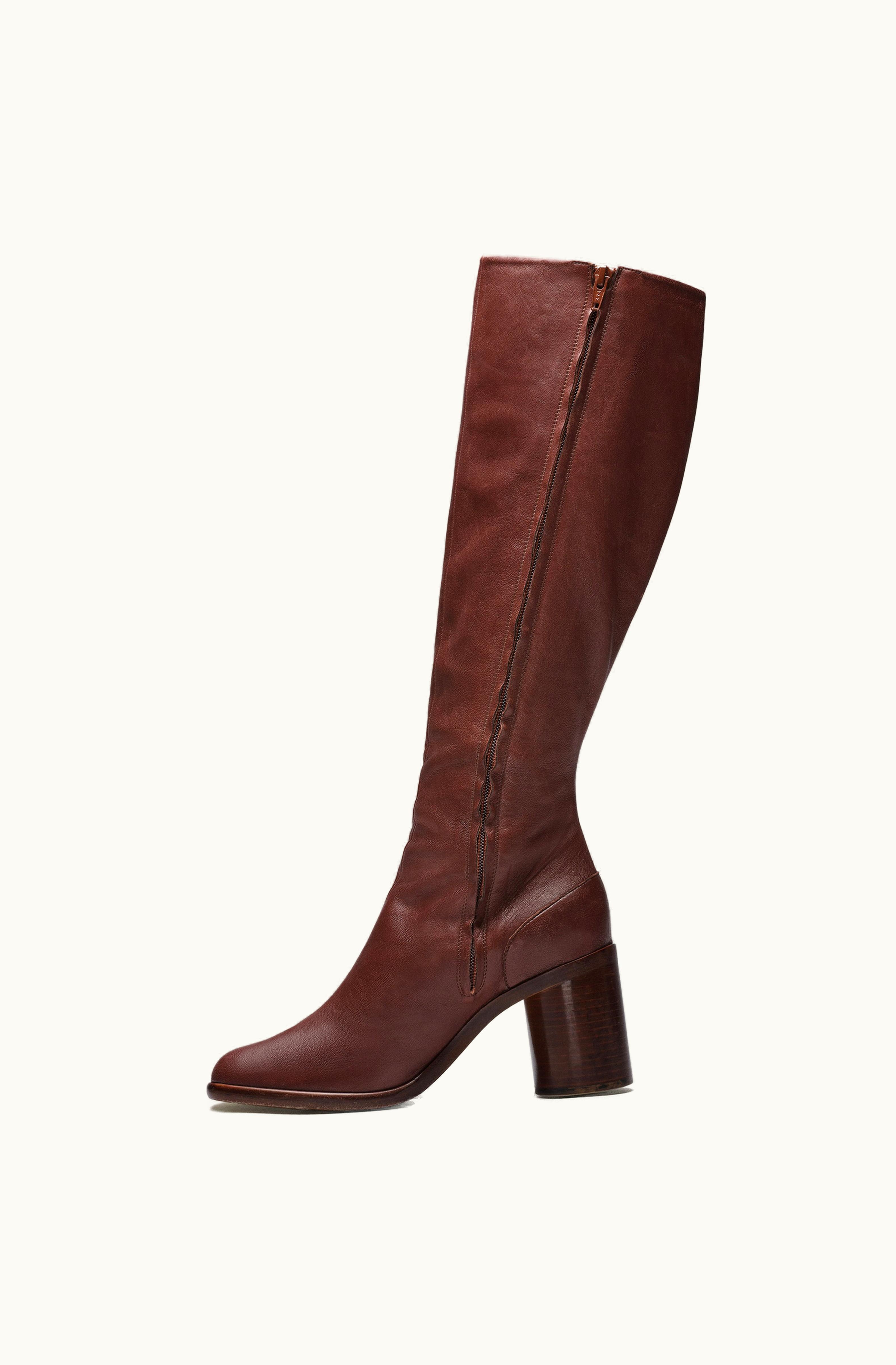 Maison Margiela Maison Margiela Women's Tabi Knee-High Boots Dark Brown