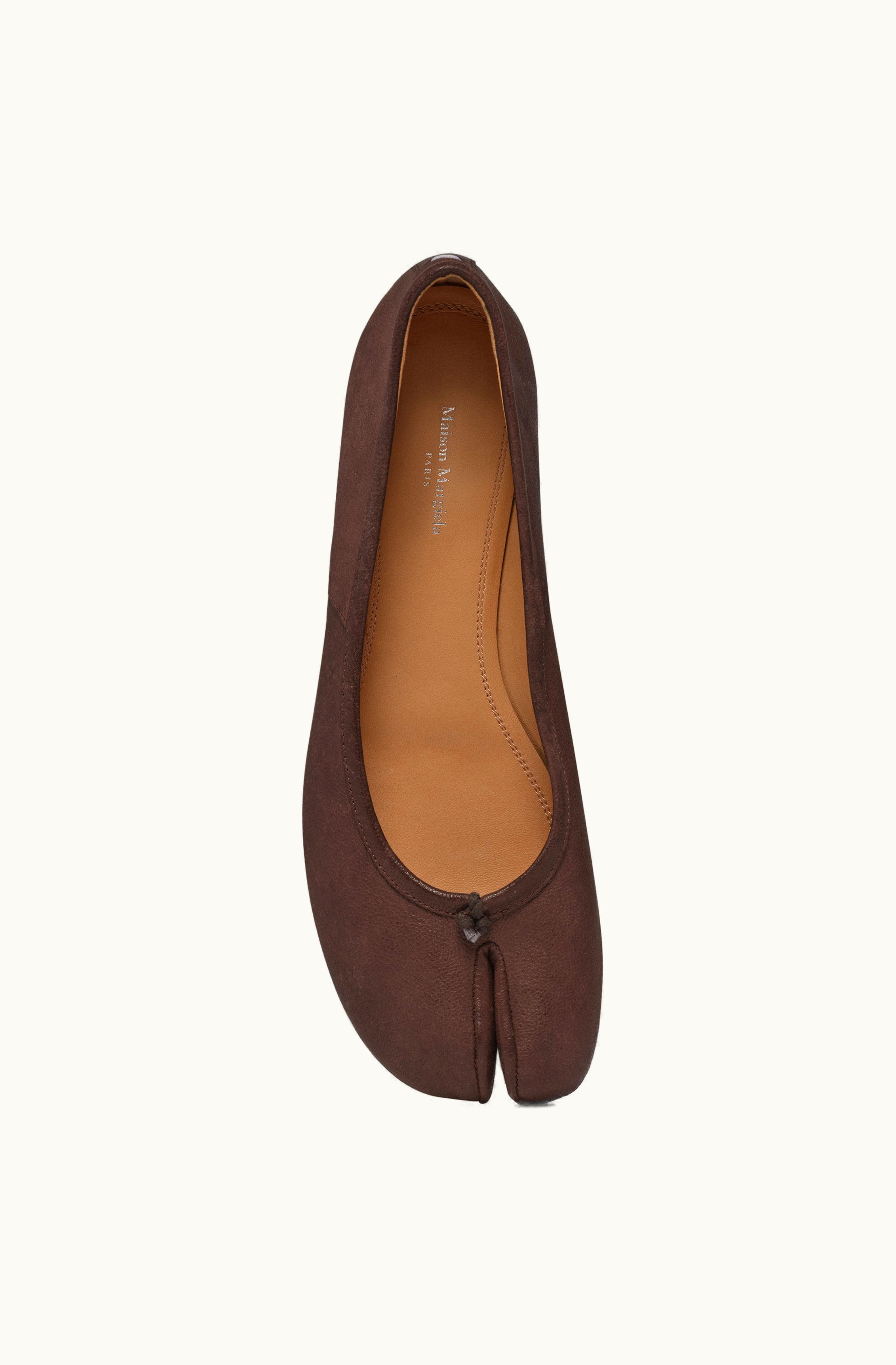 Maison Margiela Maison Margiela Tabi Leather Ballerina Shoes Nutmeg Walnut