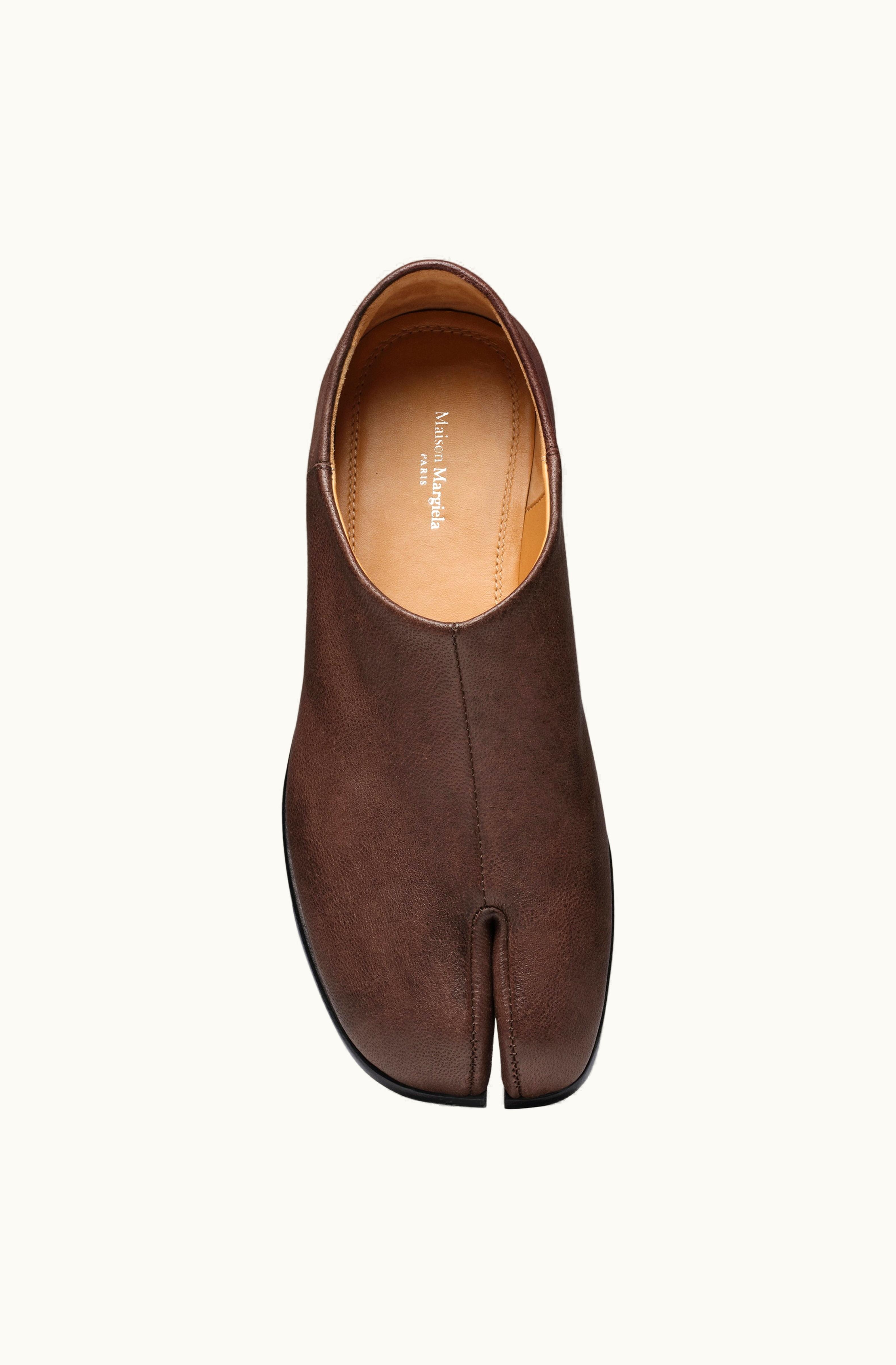 Maison Margiela Maison Margiela Tabi Leather Slip-On Shoes Black Walnut