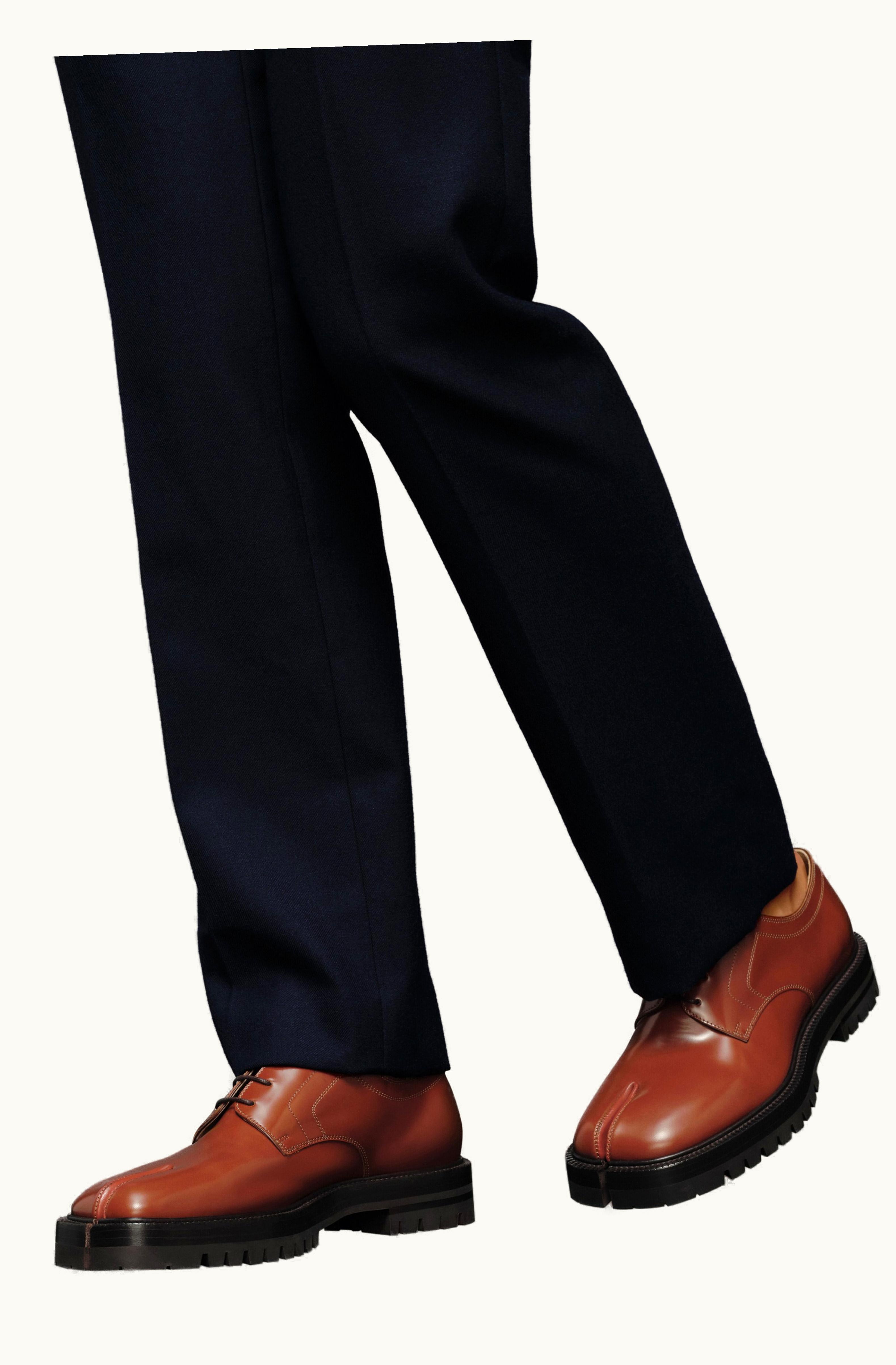 Maison Margiela Maison Margiela Tabi Lace-Ups: Designer Split-Toe Shoes Tan