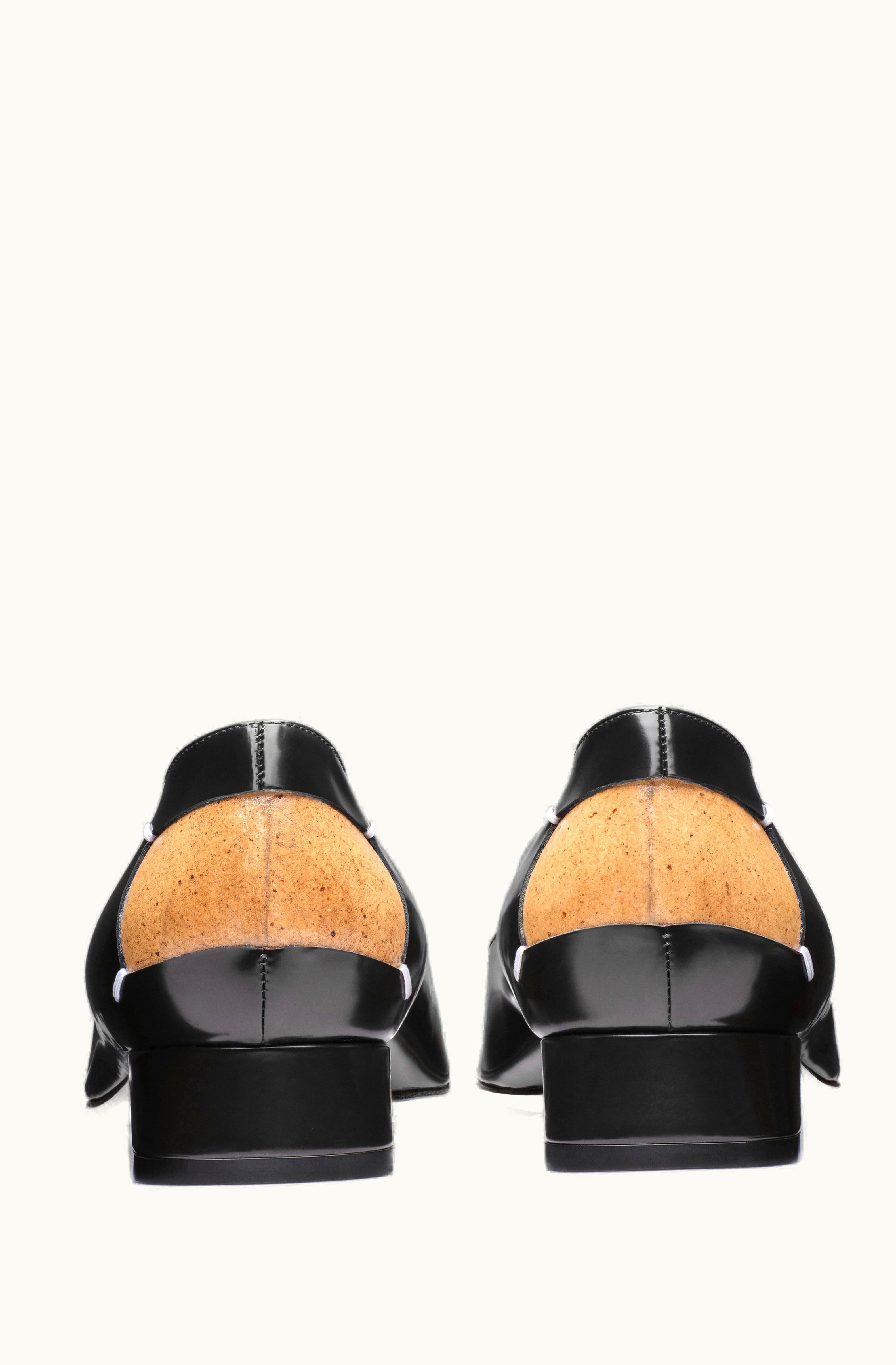Maison Margiela Maison Margiela Trapeze Heel Brushed Calf Leather Ballerinas Black