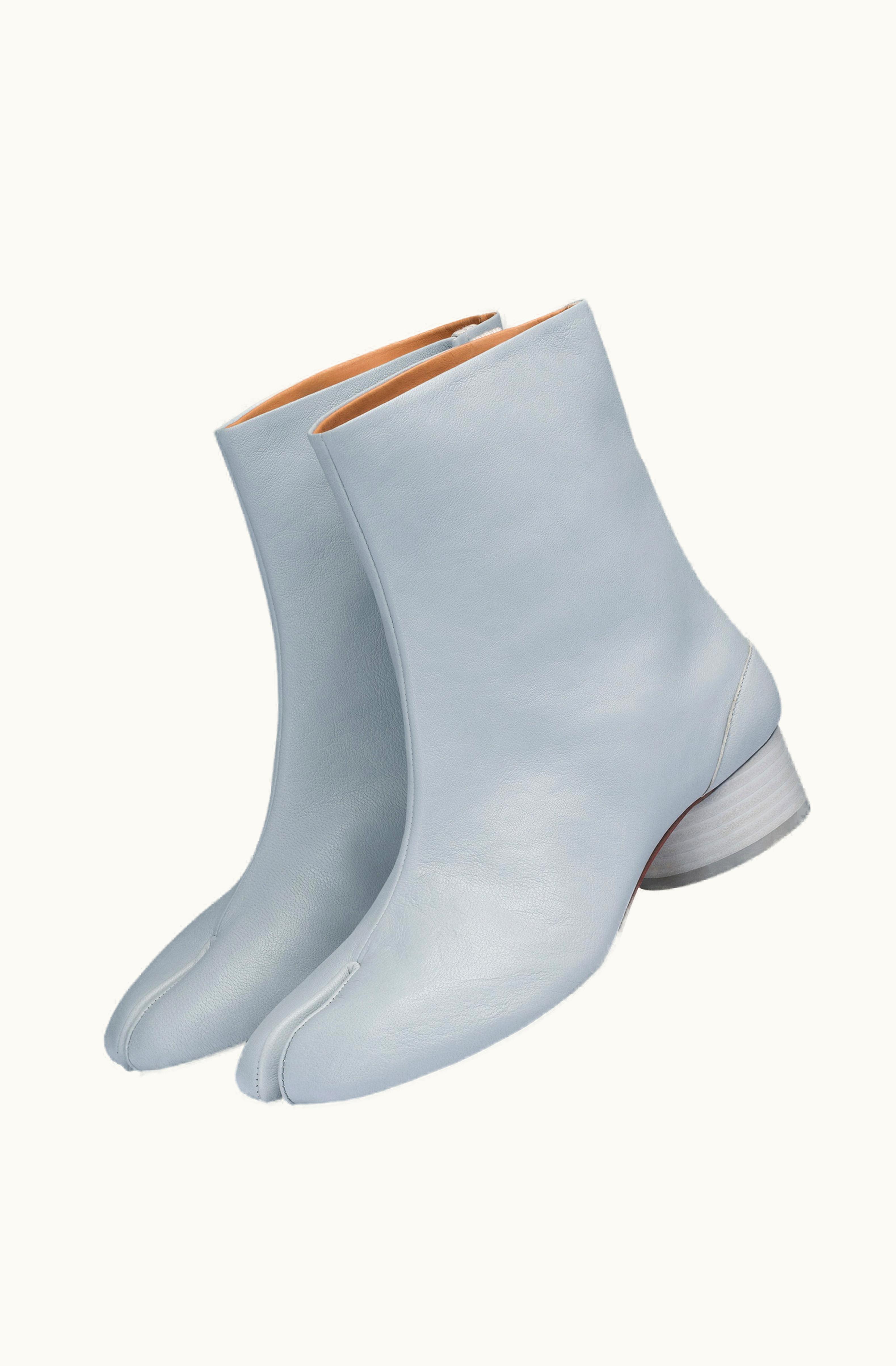 Maison Margiela Maison Margiela Tabi Low Heel Ankle Boots Pale Blue