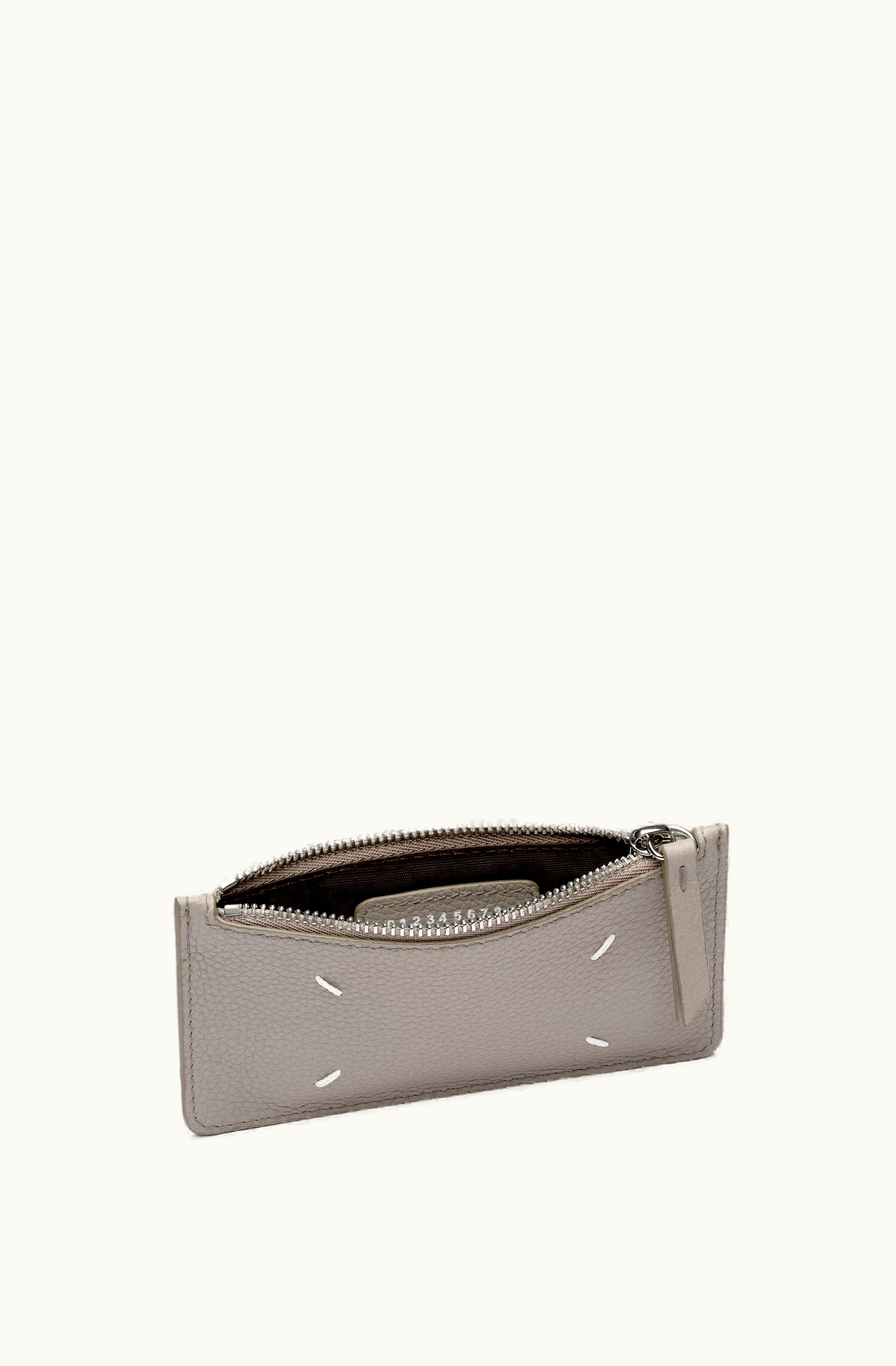 Maison Margiela Maison Margiela Women's Recicla Cardholder Calf Leather Soft Grey