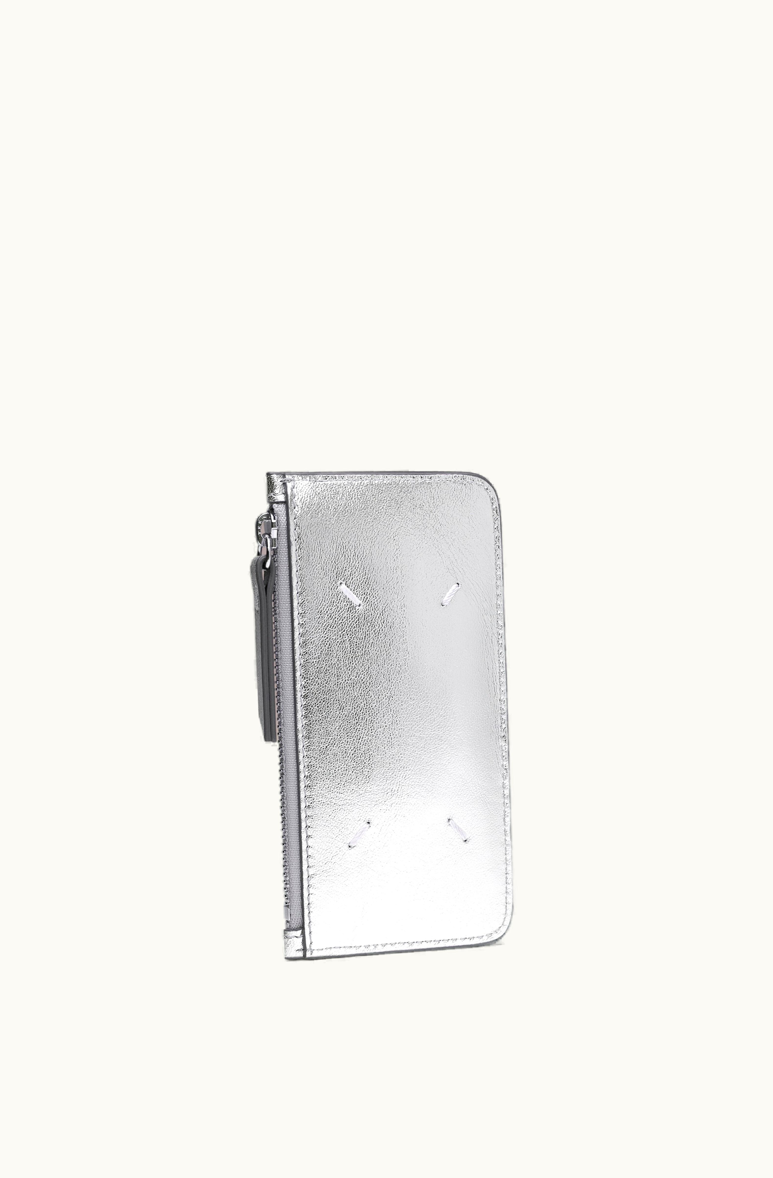 Maison Margiela Maison Margiela Women's Silver Leather Cardholder Silver Color