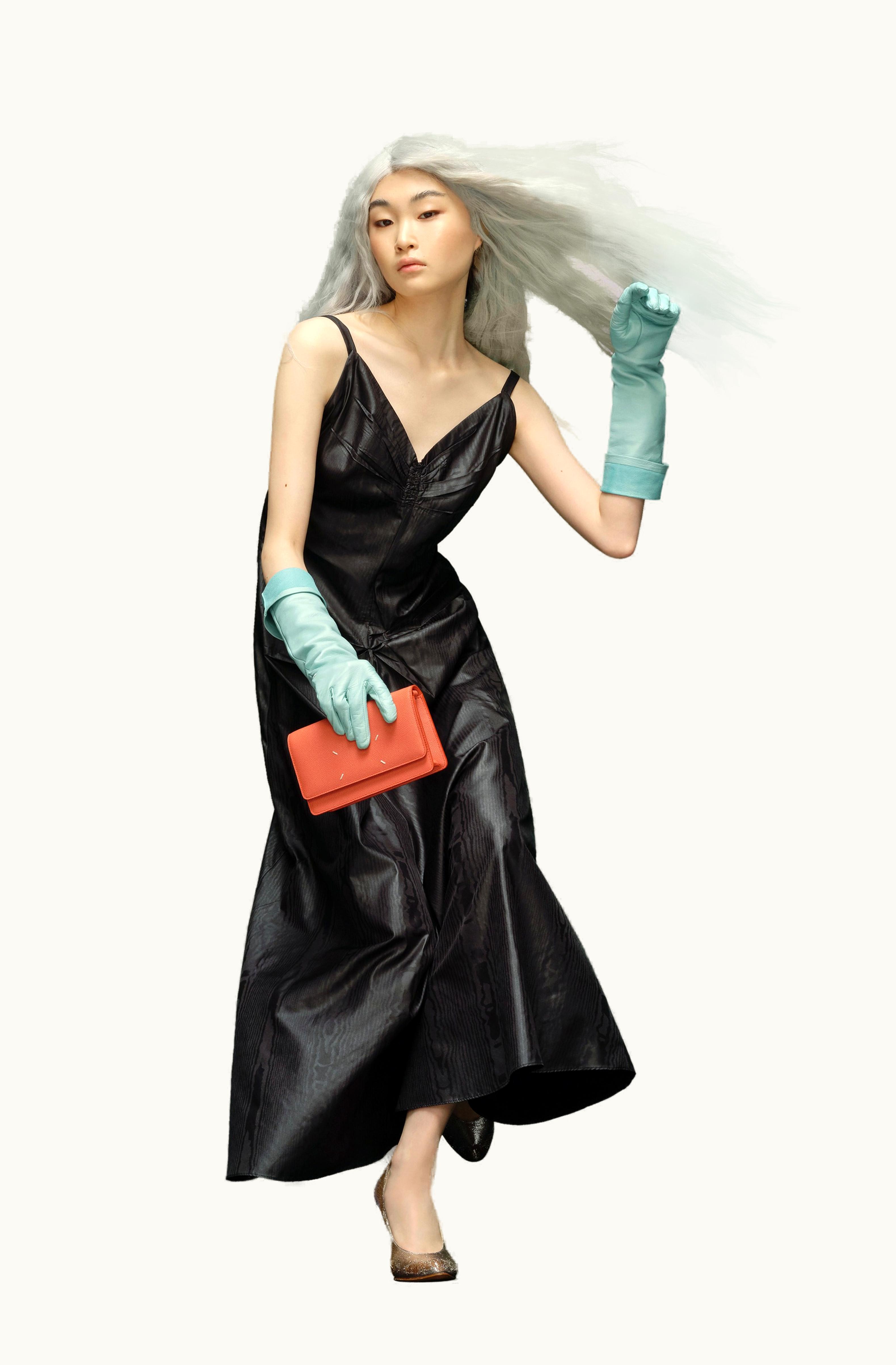 Maison Margiela Maison Margiela Recicla Chain Wallet Saffiano Calf Leather Mango