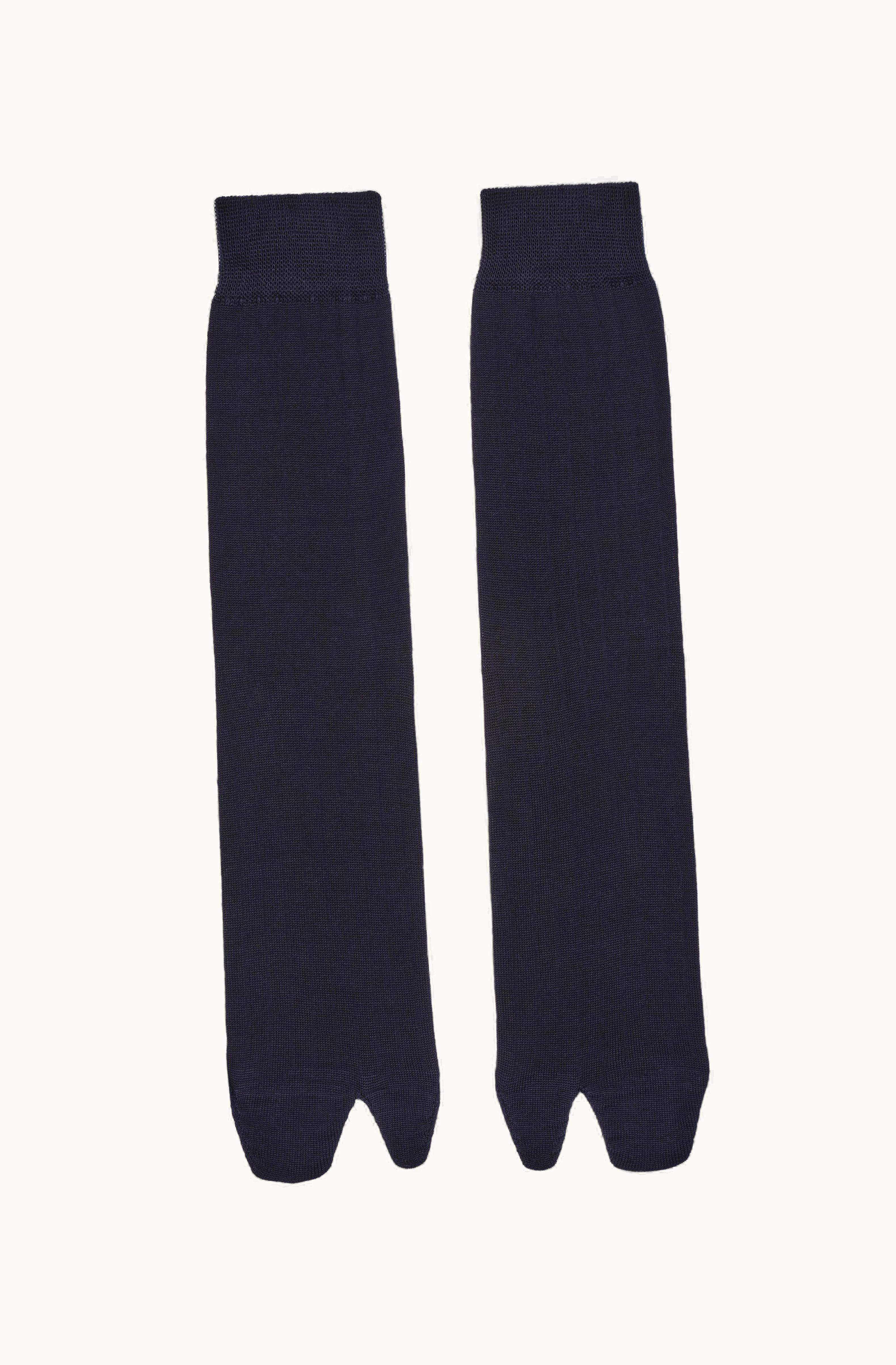 Maison Margiela Maison Margiela Jersey Cotton Tabi Socks For Women Navy