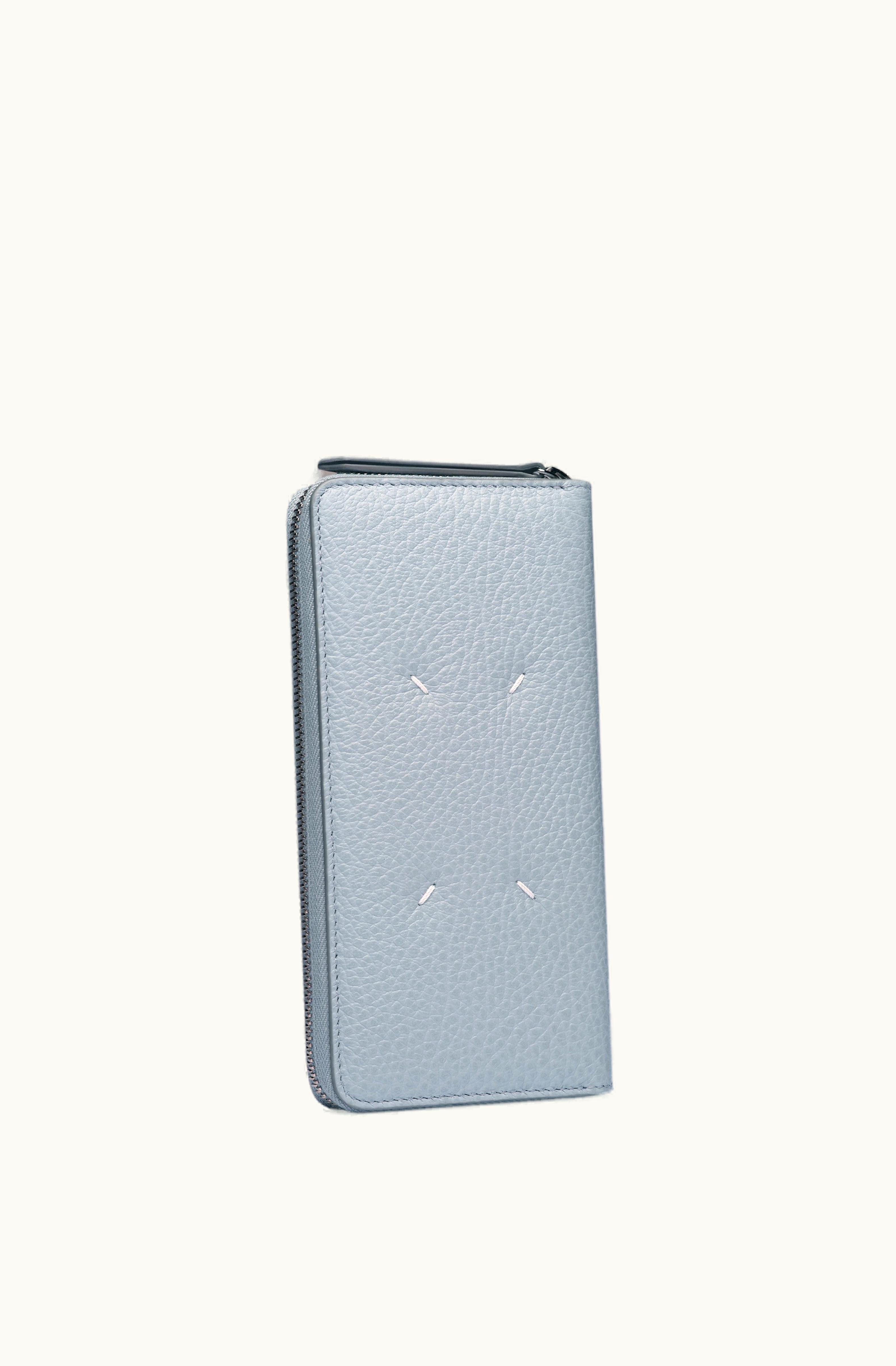 Maison Margiela Maison Margiela Zip-Around Leather Wallet Black Pale Blue