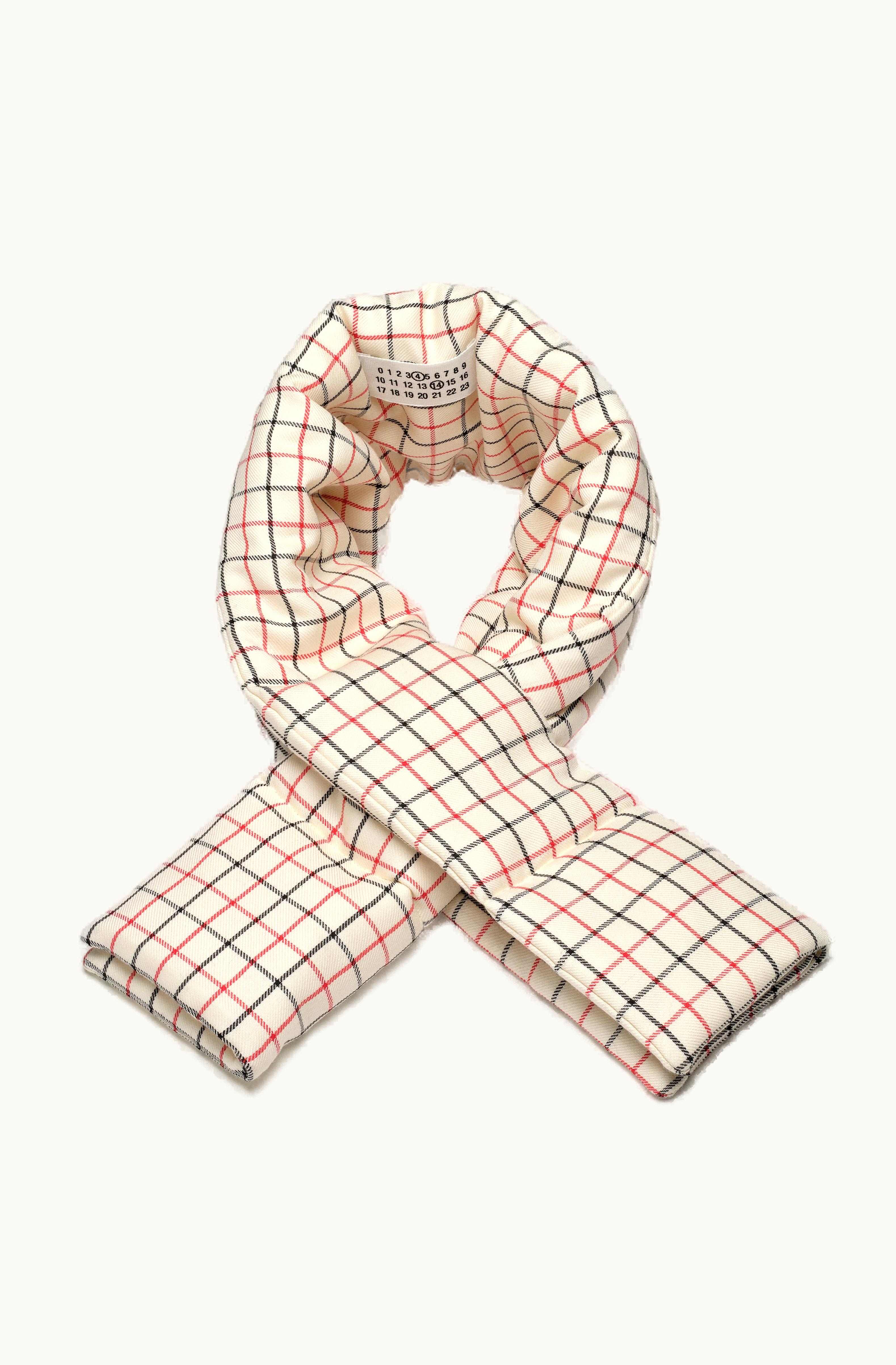 Maison Margiela Maison Margiela Oversize Scarf - Recycled Nylon Ecru Check